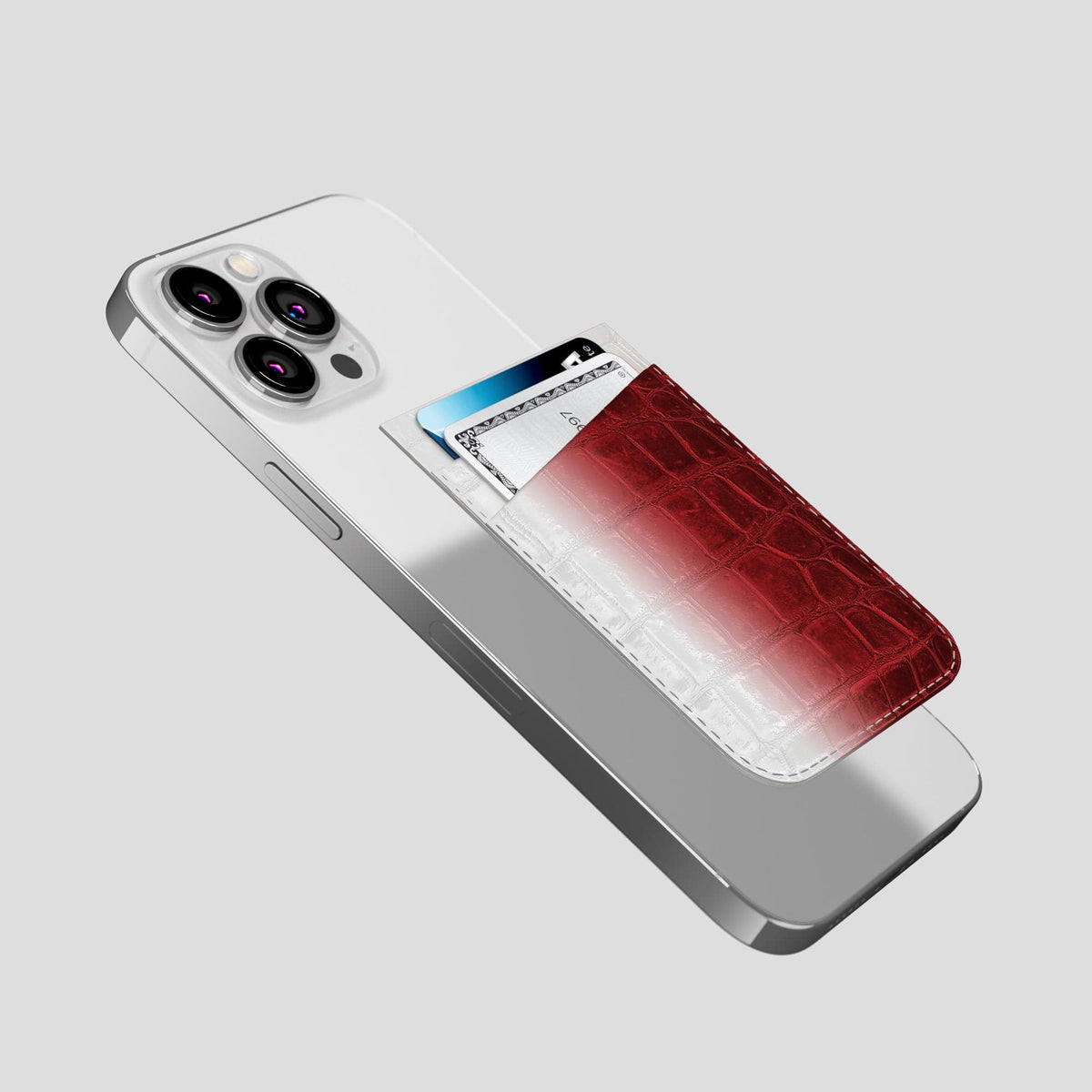 Red iPhone 14 Pro Max Himalaya Magsafe Wallet Himalayan Crocodile -4 | Red