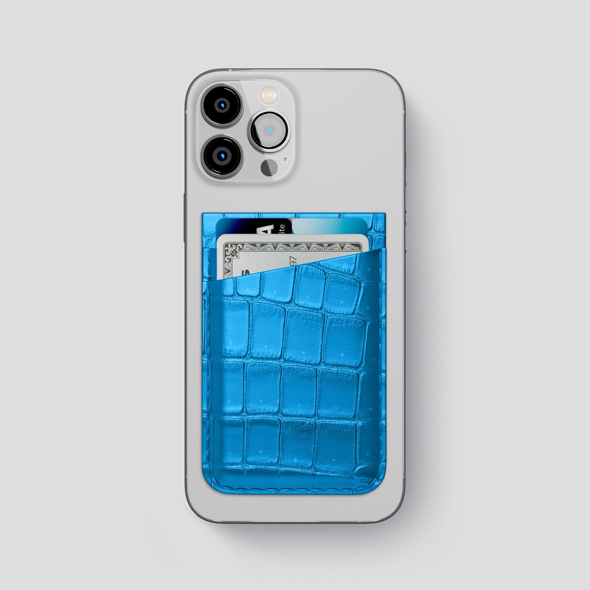 Blue-Lagoon iPhone 15 Pro Max Magsafe Wallet Porosus Crocodile -1 | Blue-Lagoon