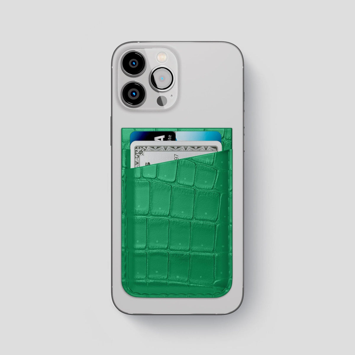Cactus-Green iPhone 15 Pro Max Magsafe Wallet Porosus Crocodile -1 | Cactus-Green