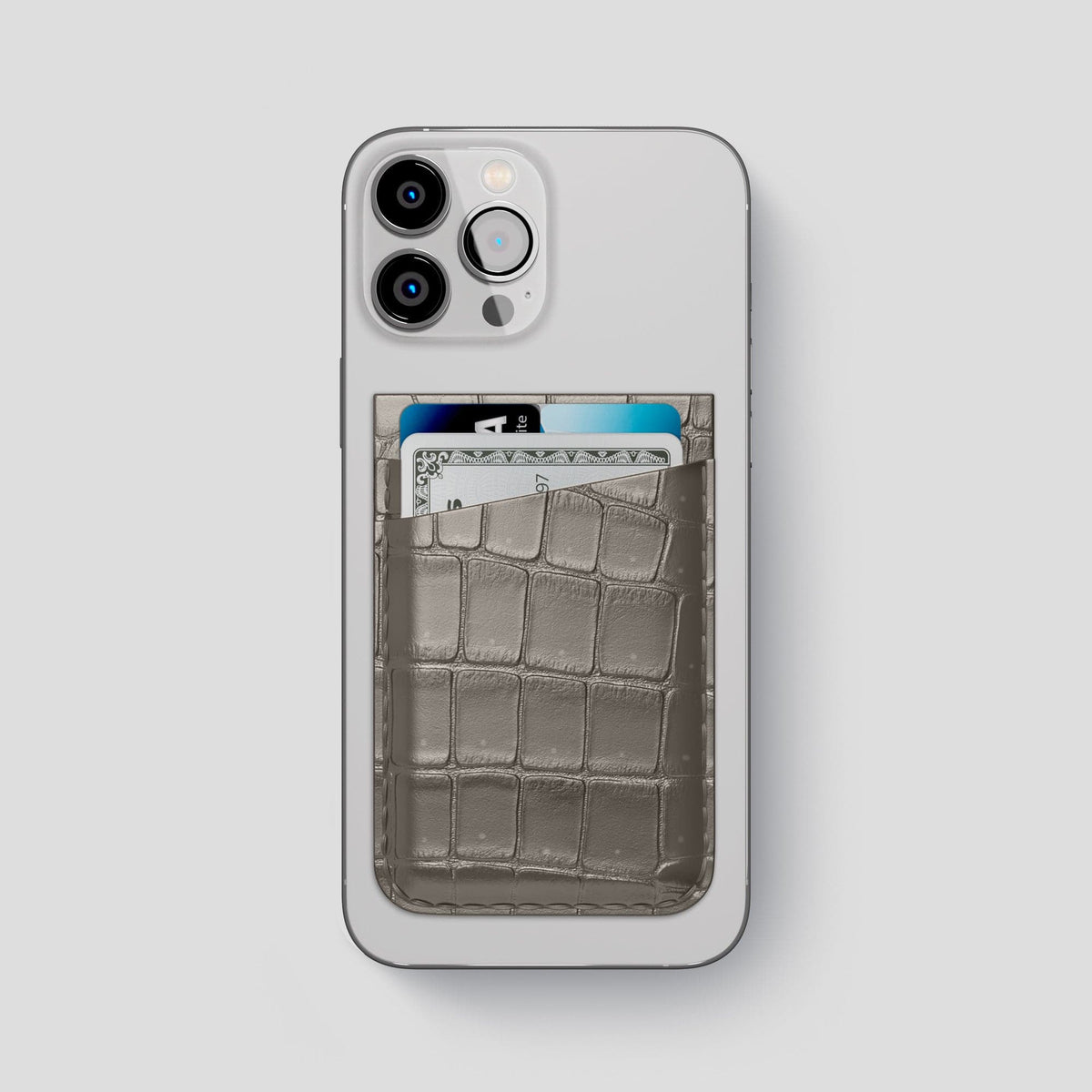 Lava-Stone iPhone 15 Pro Max Magsafe Wallet Porosus Crocodile -1 | Lava-Stone