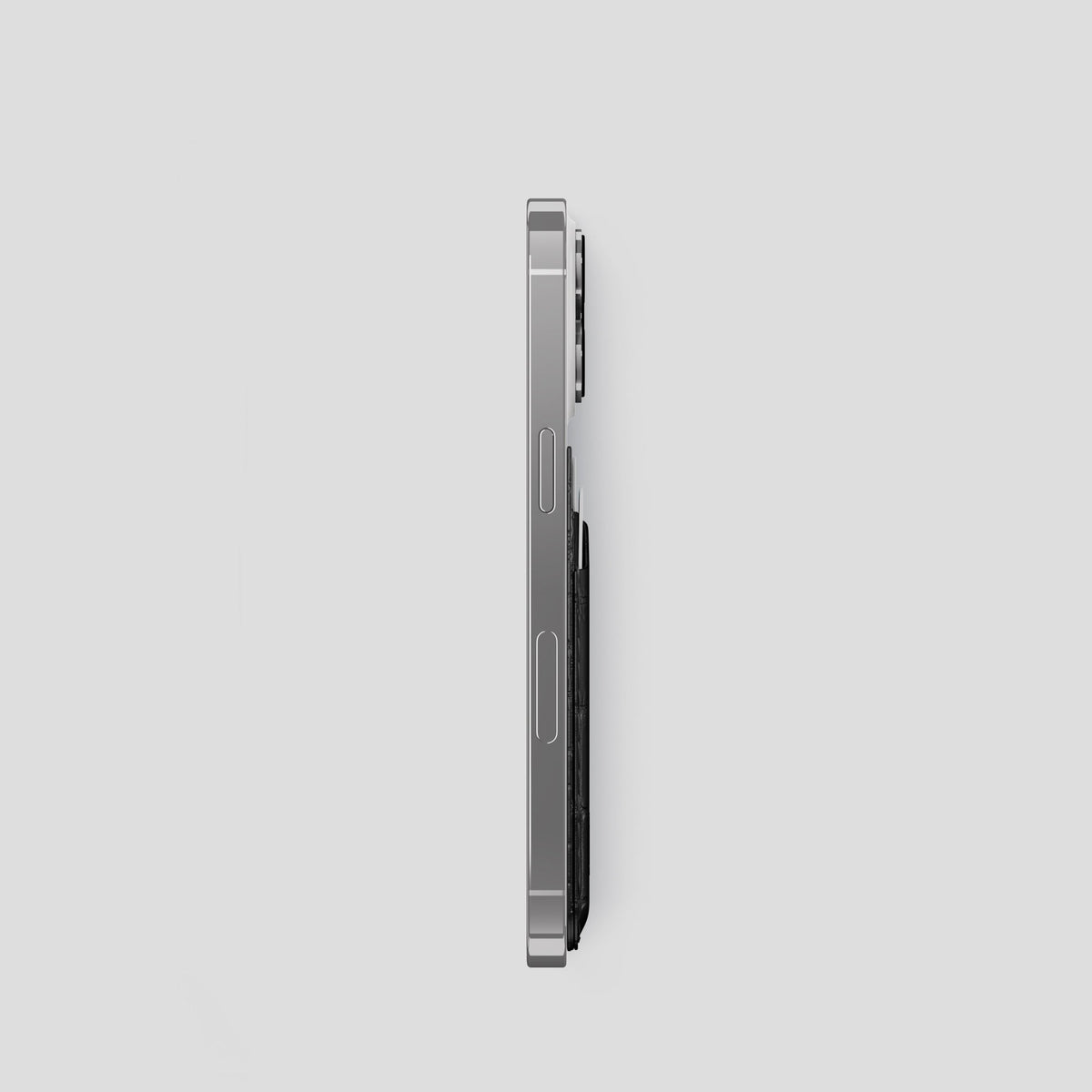Black iPhone 15 Pro Magsafe Wallet Porosus Crocodile -3 | Black