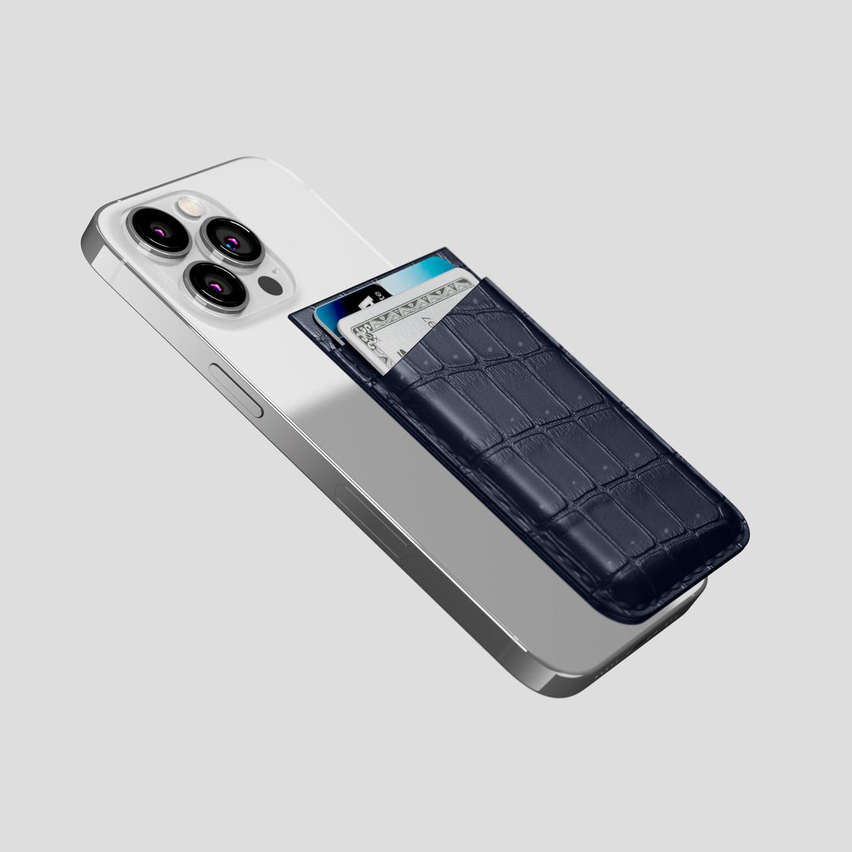 Deep Blue Sea iPhone 15 Pro Magsafe Wallet Porosus Crocodile -4 | Deep-Blue-Sea
