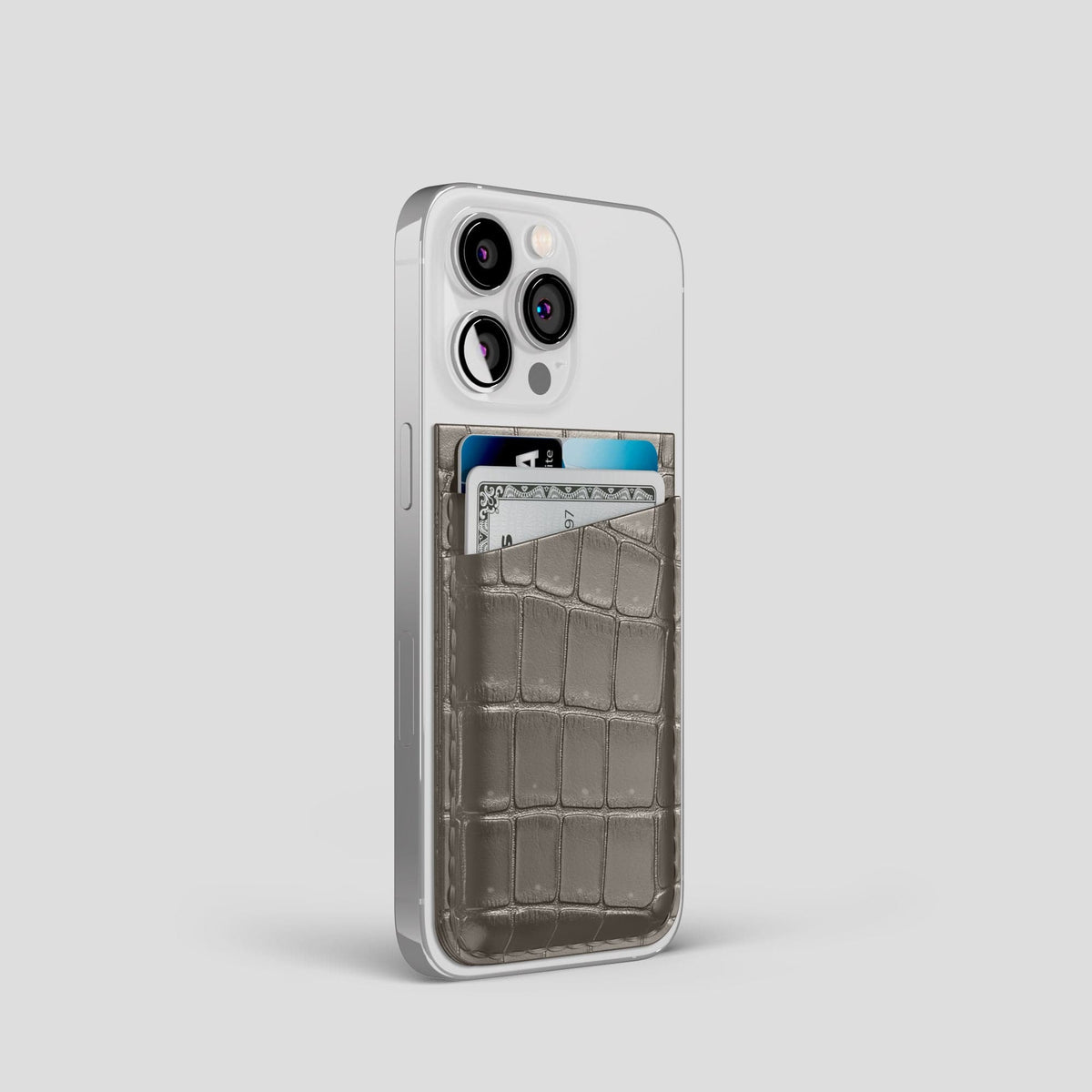 Lava-Stone iPhone 15 Pro Magsafe Wallet Porosus Crocodile -2 | Lava-Stone