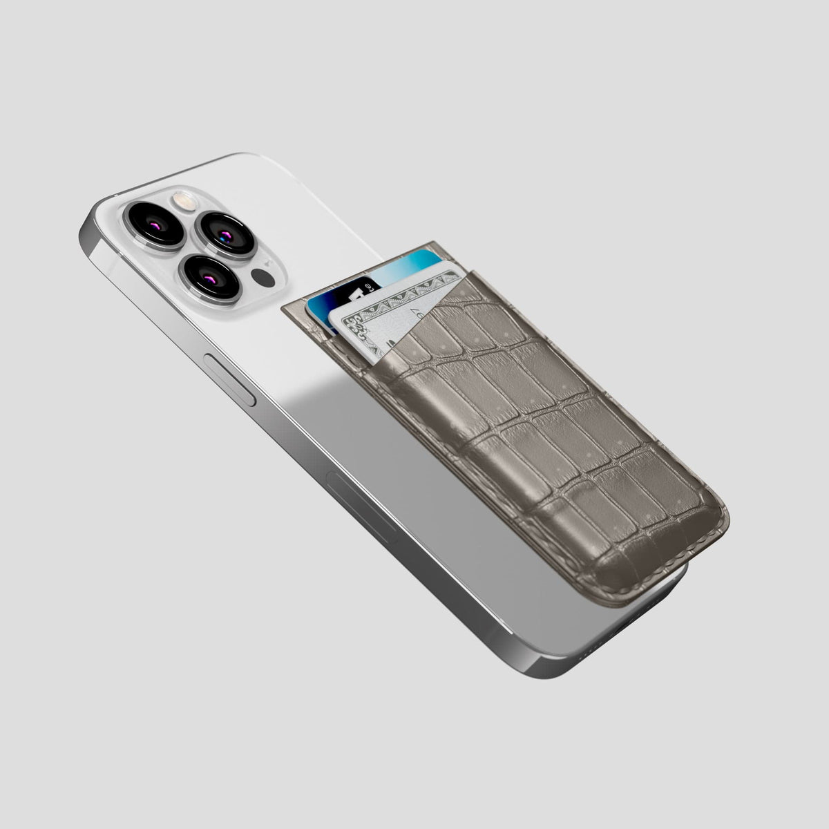 Lava-Stone iPhone 15 Pro Magsafe Wallet Porosus Crocodile -4 | Lava-Stone
