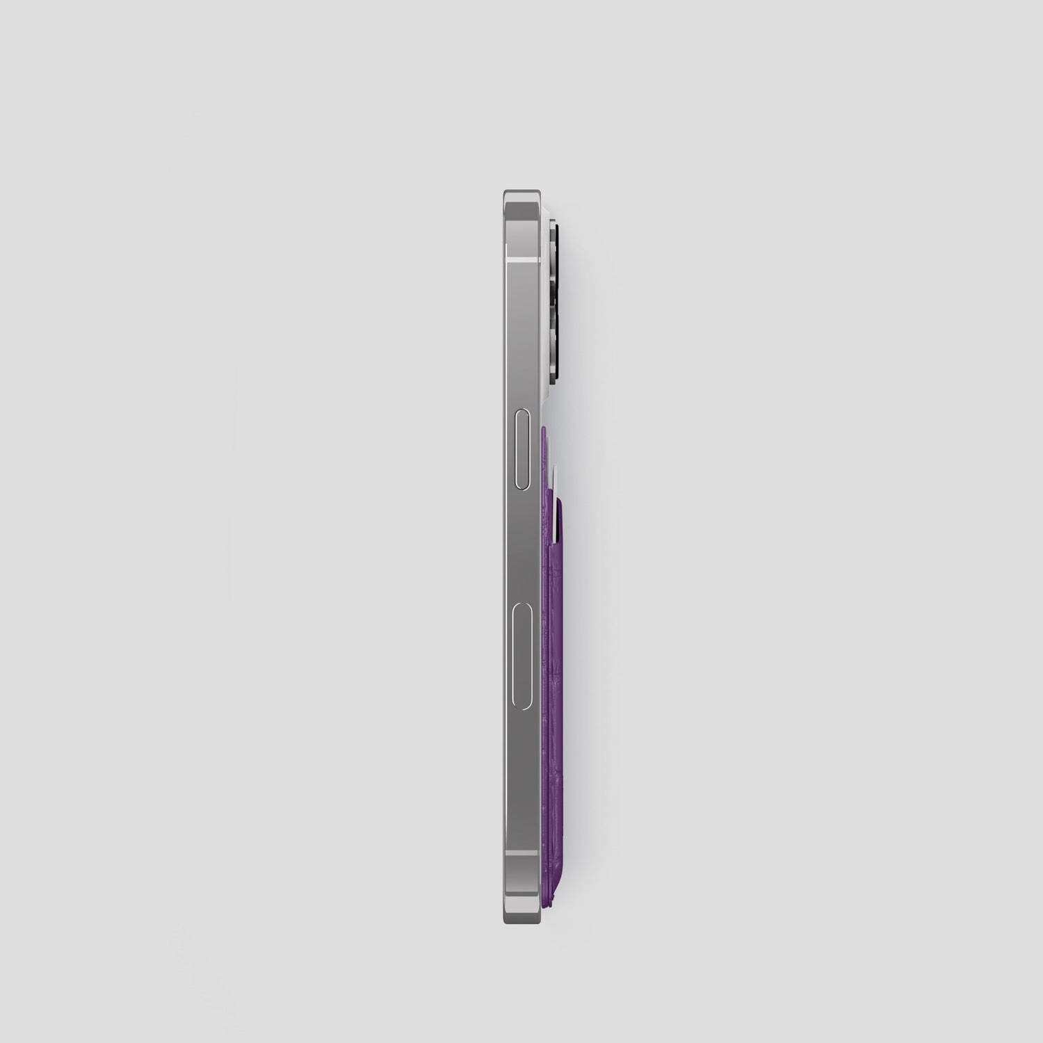Purple iPhone 15 Pro Magsafe Wallet Porosus Crocodile -3 | Purple