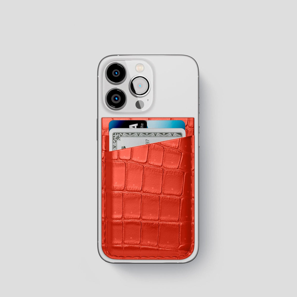 Rust iPhone 15 Pro Magsafe Wallet Porosus Crocodile -1 | Rust