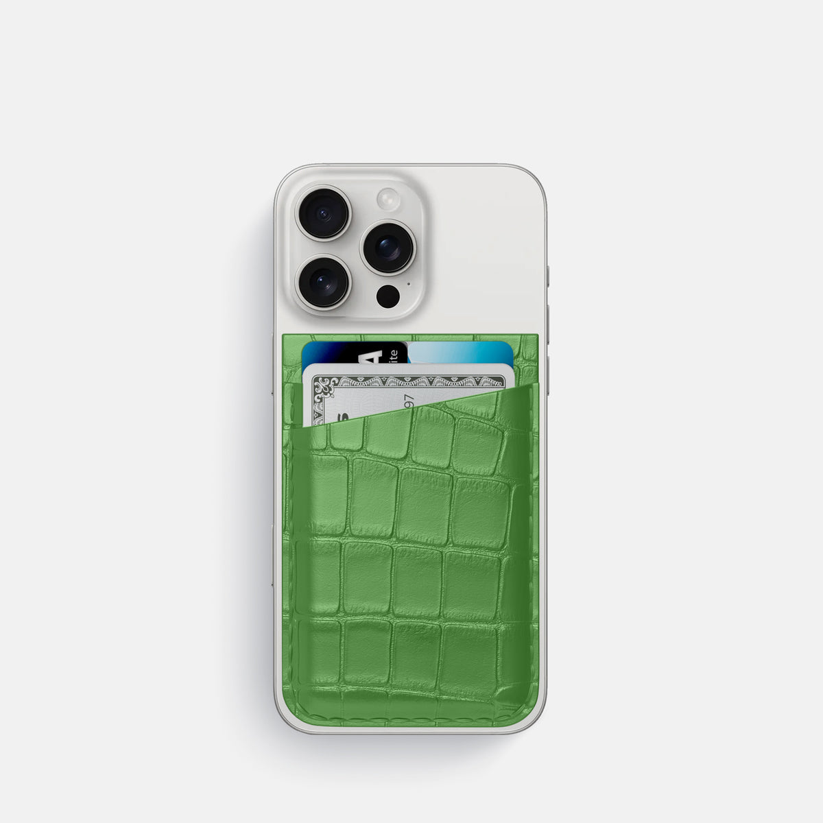 Apple-Green iPhone 16 Pro Wallet Alligator -1 | Apple-Green