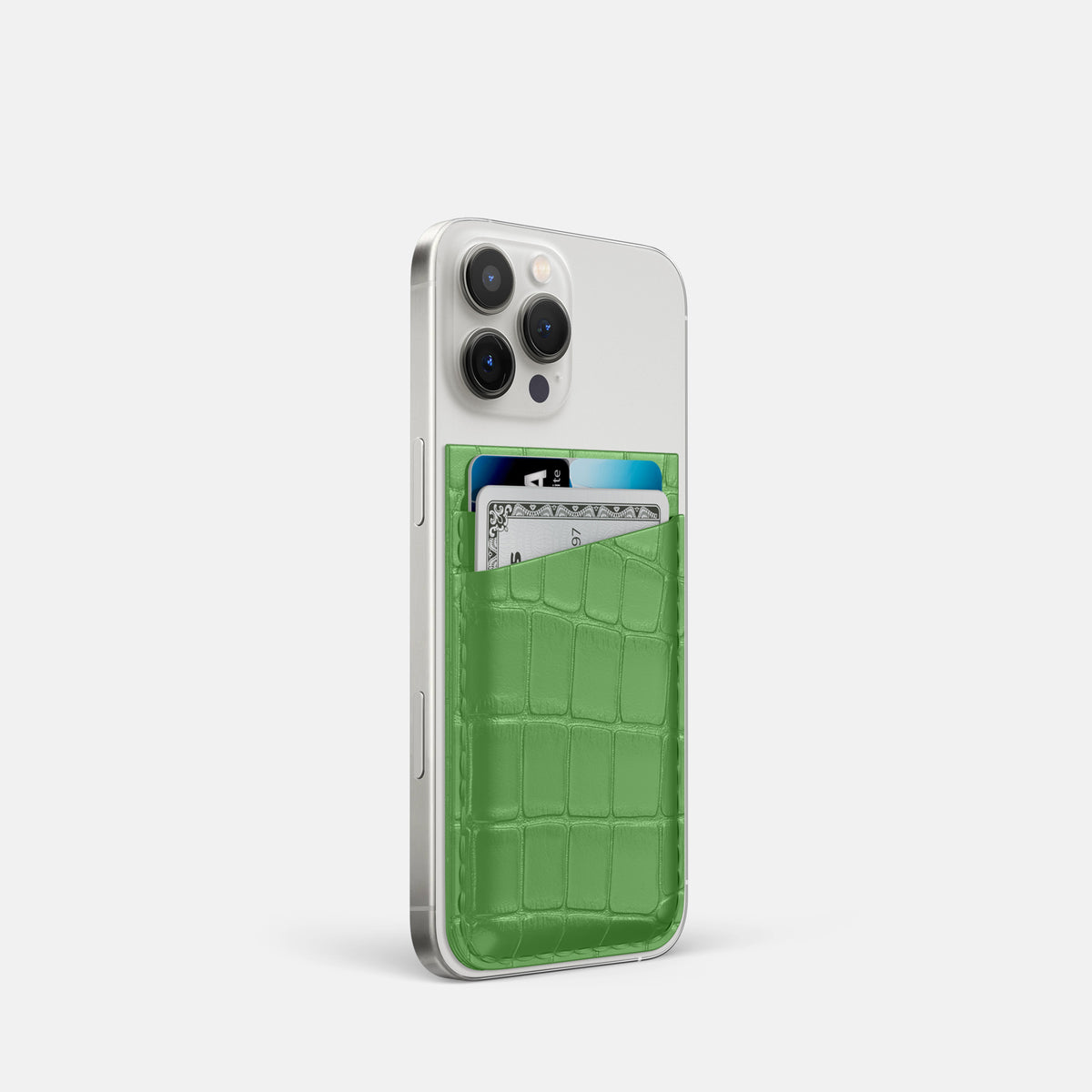 Apple-Green iPhone 16 Pro Wallet Alligator -2 | Apple-Green