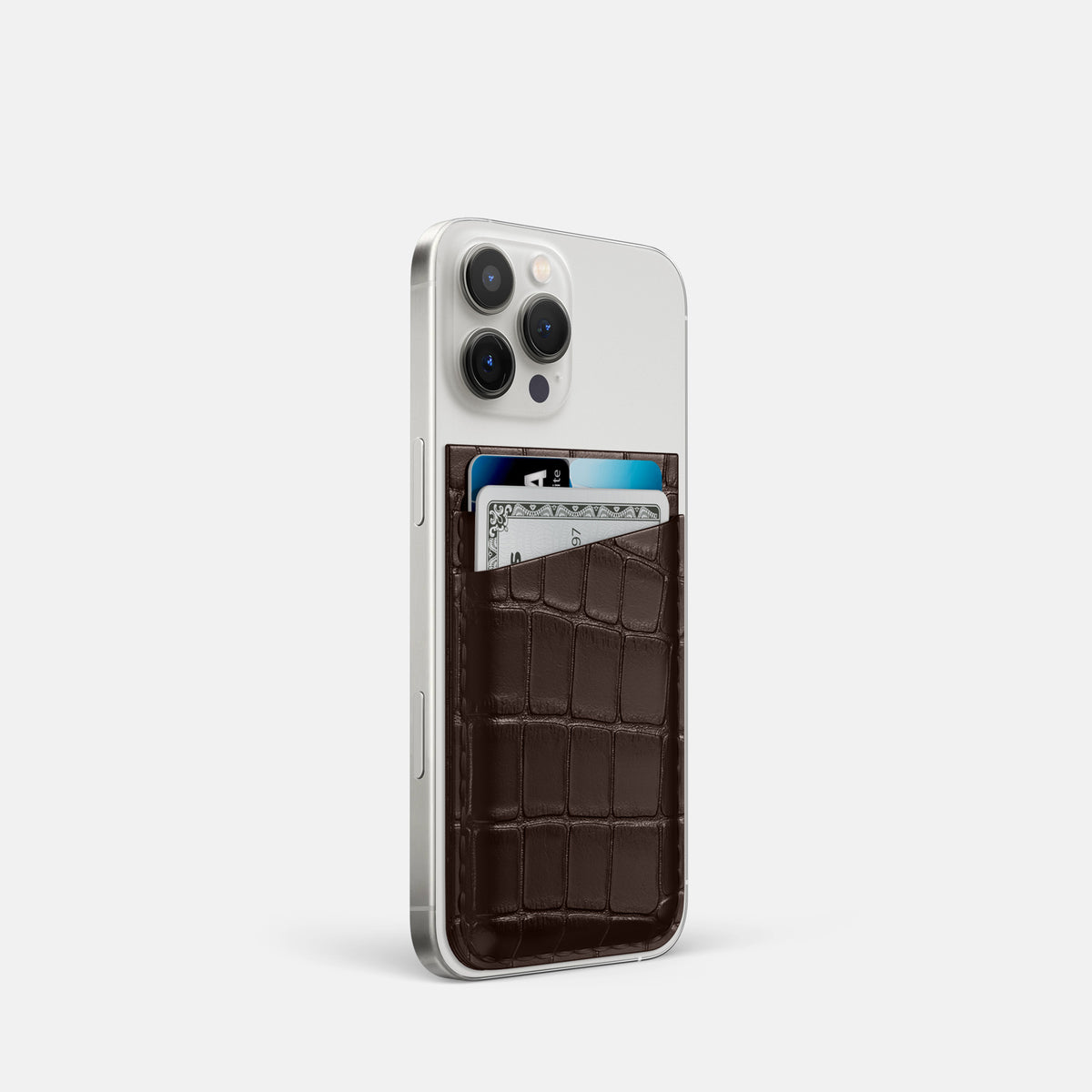 Dark Brown iPhone 16 Pro Wallet Alligator -2 | Dark-Brown