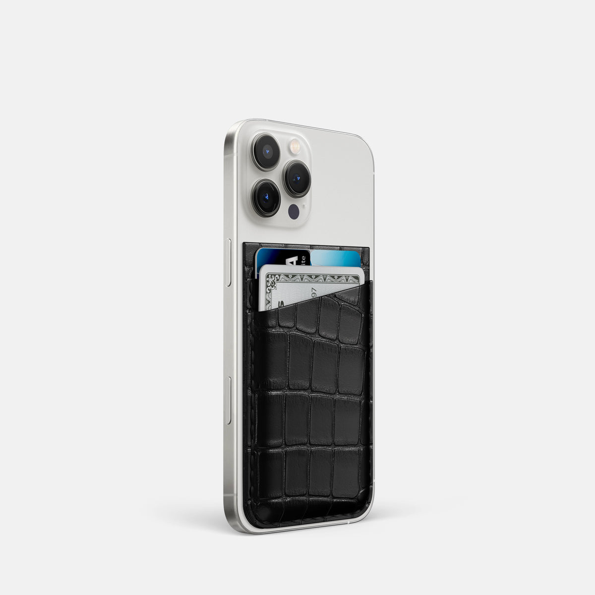 Black iPhone 16 Pro Wallet Alligator -2 | Black