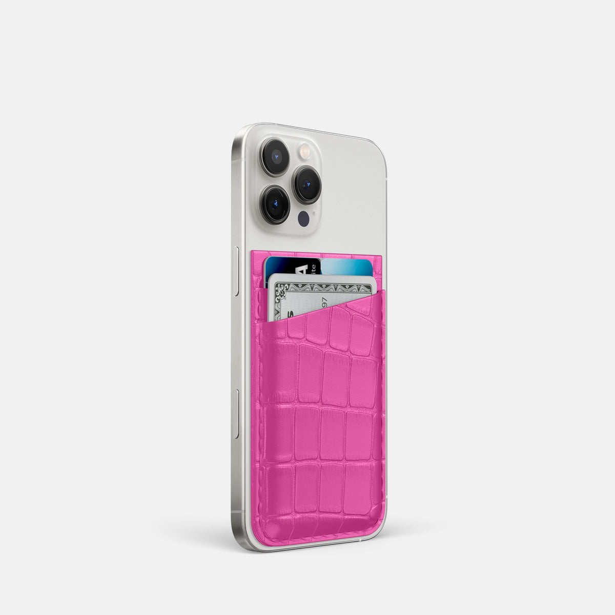 Fuchsia iPhone 16 Pro Wallet Alligator -2 | Fuchsia