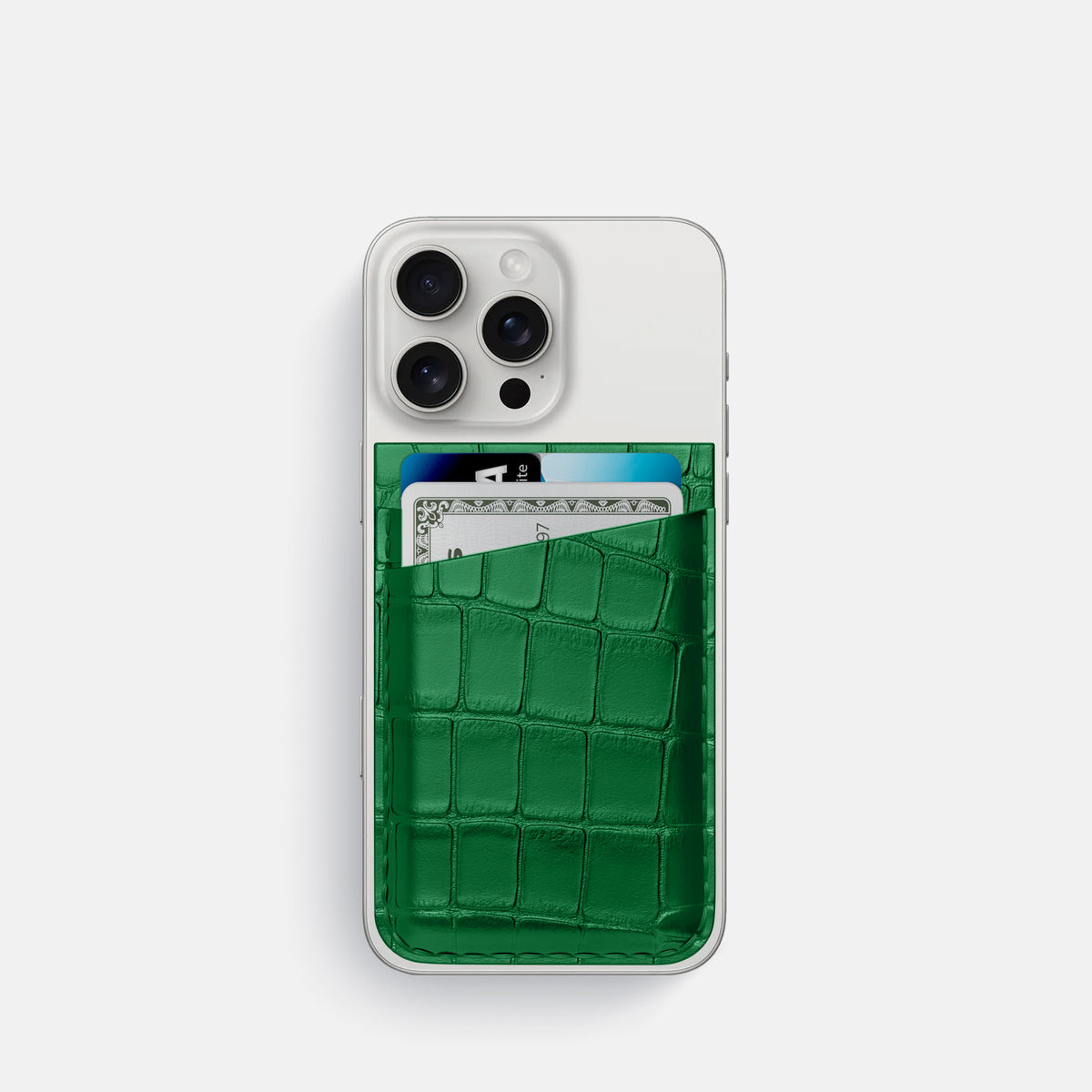 Forest-Green iPhone 16 Pro Wallet Alligator -1 | Forest-Green