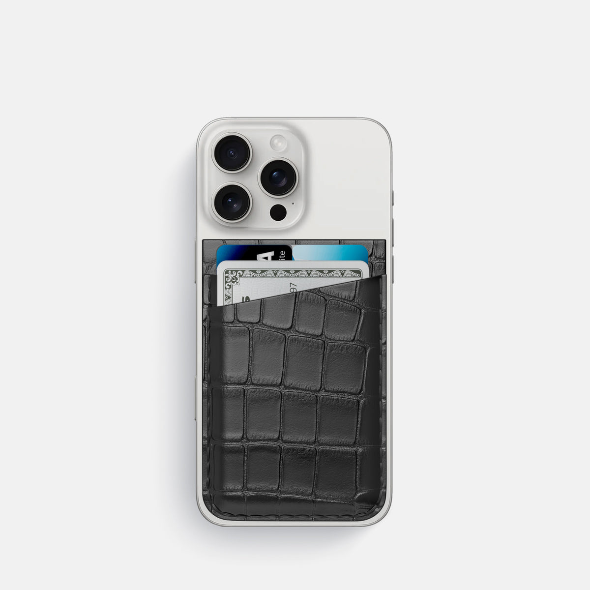 Grey iPhone 16 Pro Wallet Alligator -1 | Grey