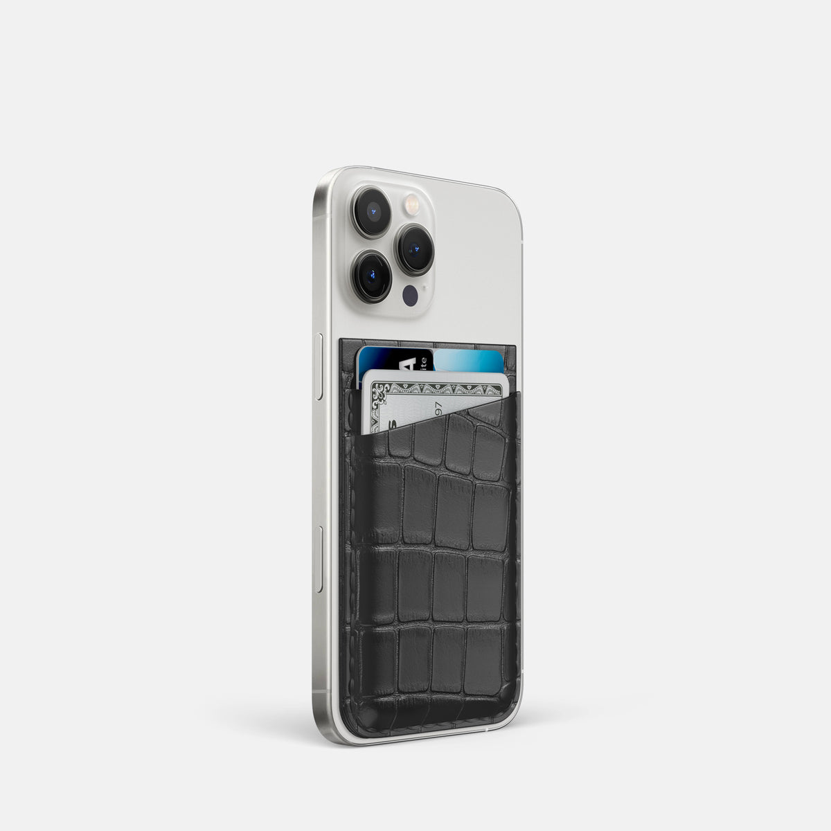 Grey iPhone 16 Pro Wallet Alligator -2 | Grey
