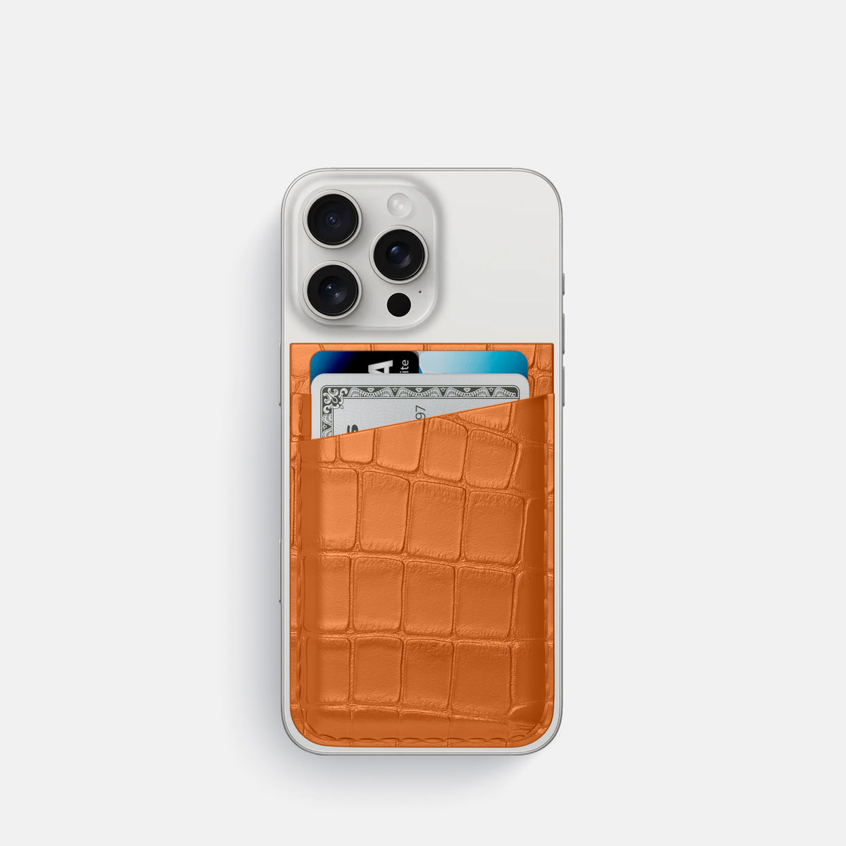 Orange iPhone 16 Pro Wallet Alligator -1 | Orange