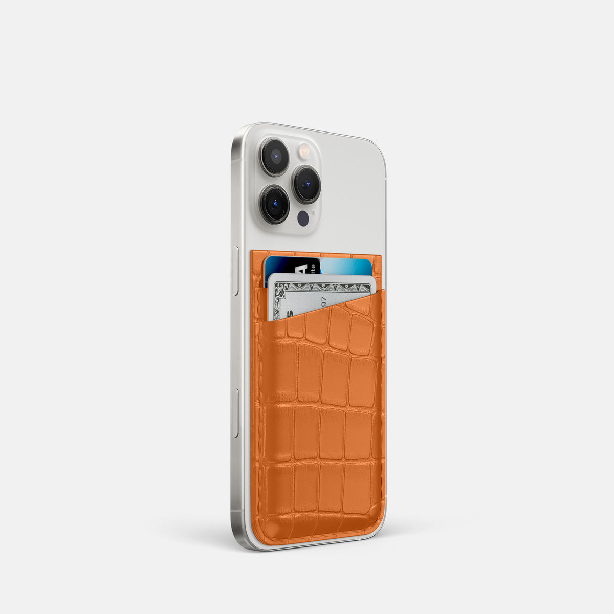 Orange iPhone 16 Pro Wallet Alligator -2 | Orange