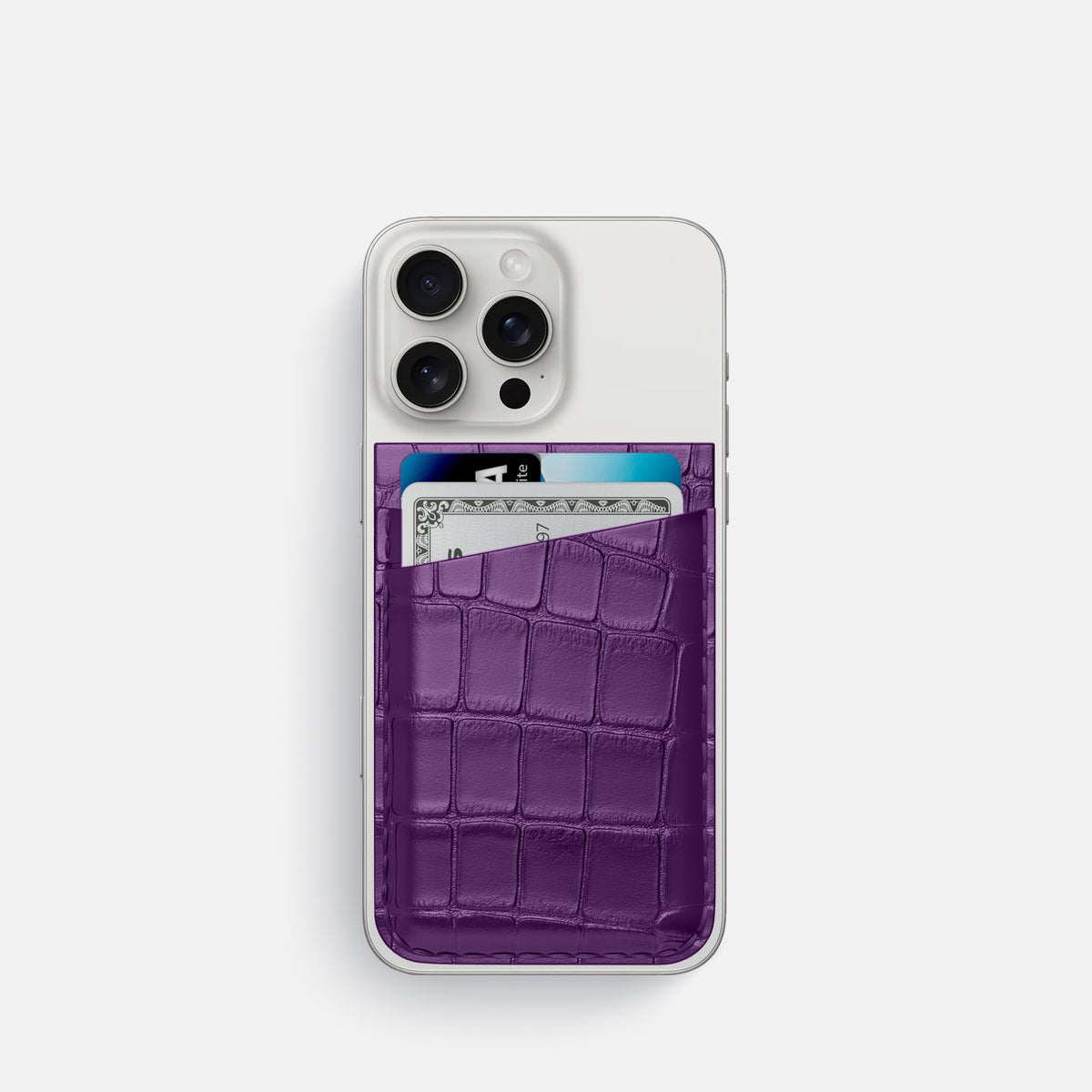 Purple iPhone 16 Pro Wallet Alligator -1 | Purple
