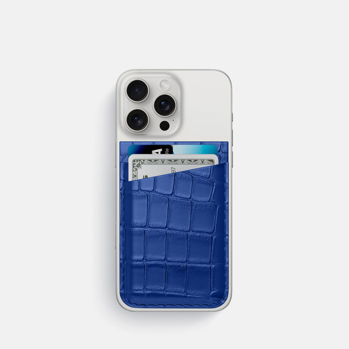 Royal Blue iPhone 16 Pro Wallet Alligator -1 | Royal-Blue