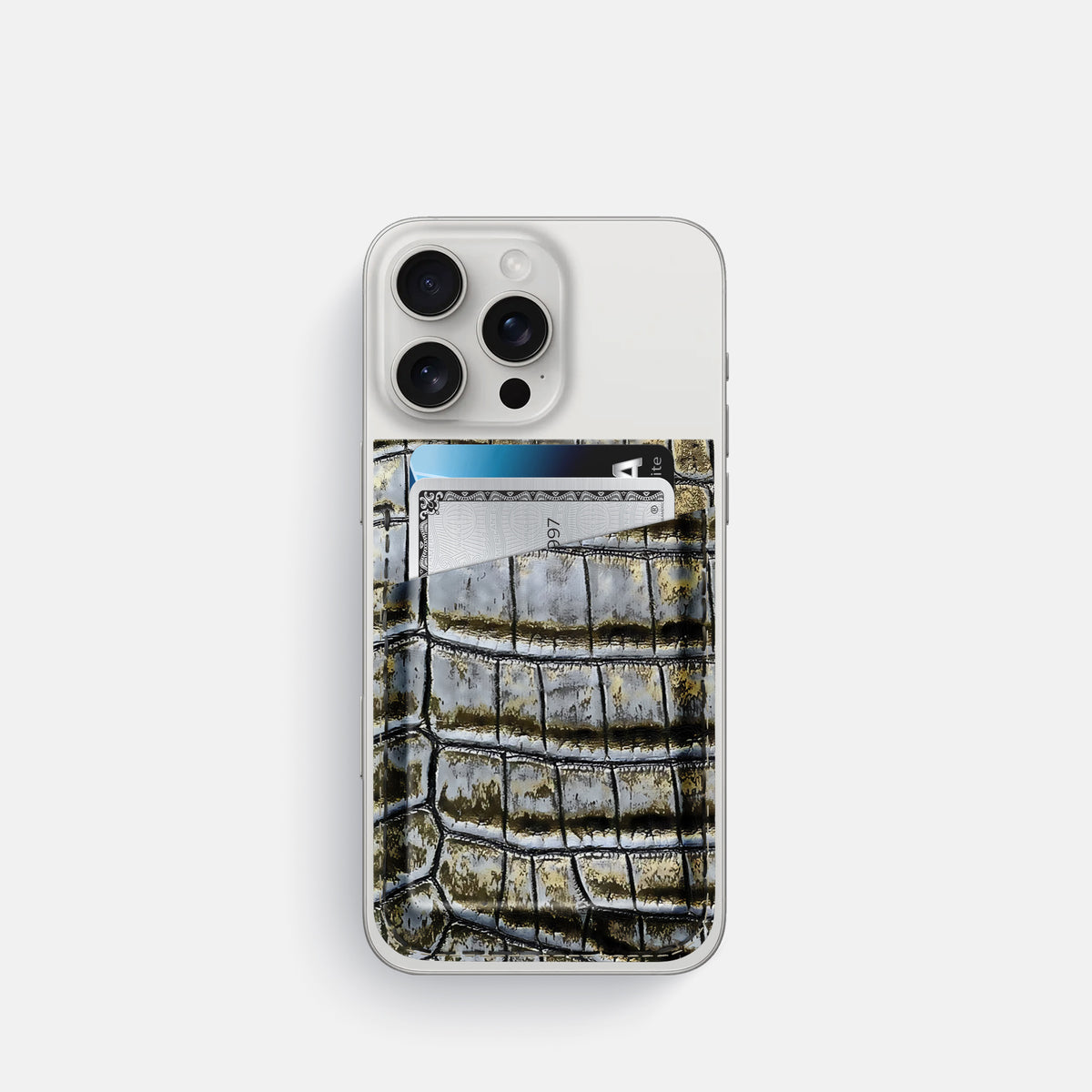 Antique-Bronze iPhone 16 Pro Wallet Himalayan Crocodile -1 | Antique-Bronze