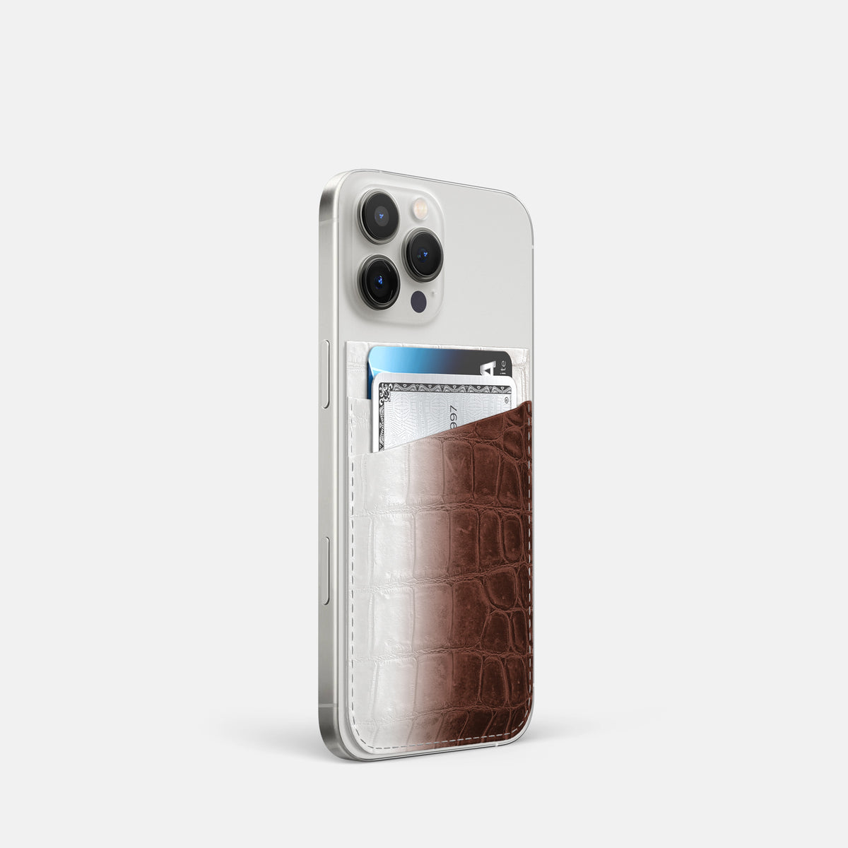 Dark Brown iPhone 16 Pro Wallet Himalayan Crocodile -2 | Dark-Brown