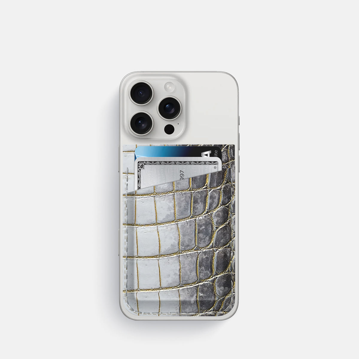 Gold iPhone 16 Pro Wallet Himalayan Crocodile -1 | Gold