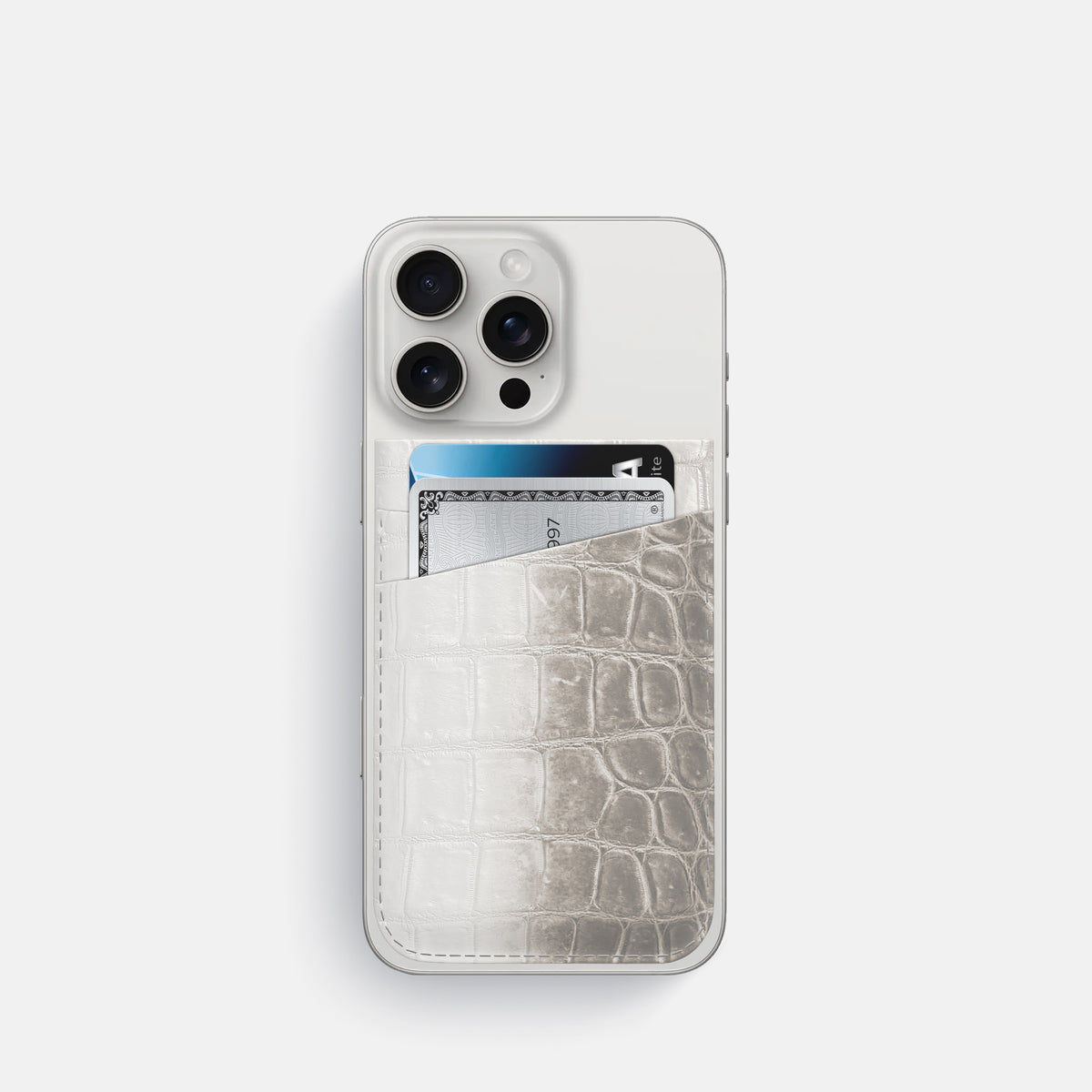 Grey iPhone 16 Pro Wallet Himalayan Crocodile -1 | Grey