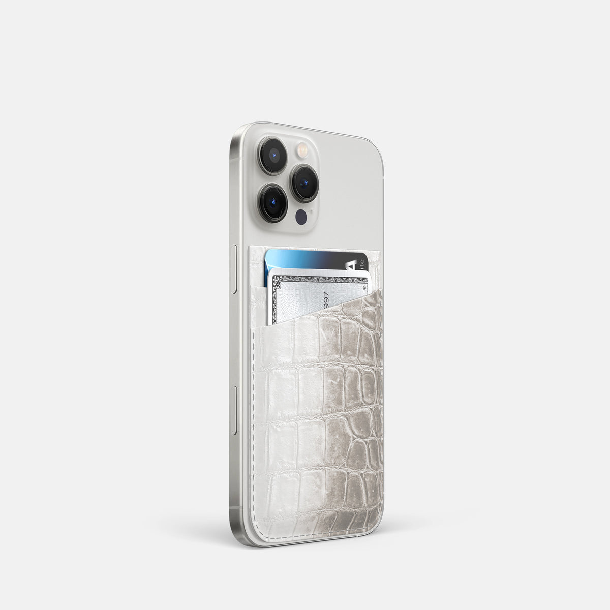 Grey iPhone 16 Pro Wallet Himalayan Crocodile -2 | Grey