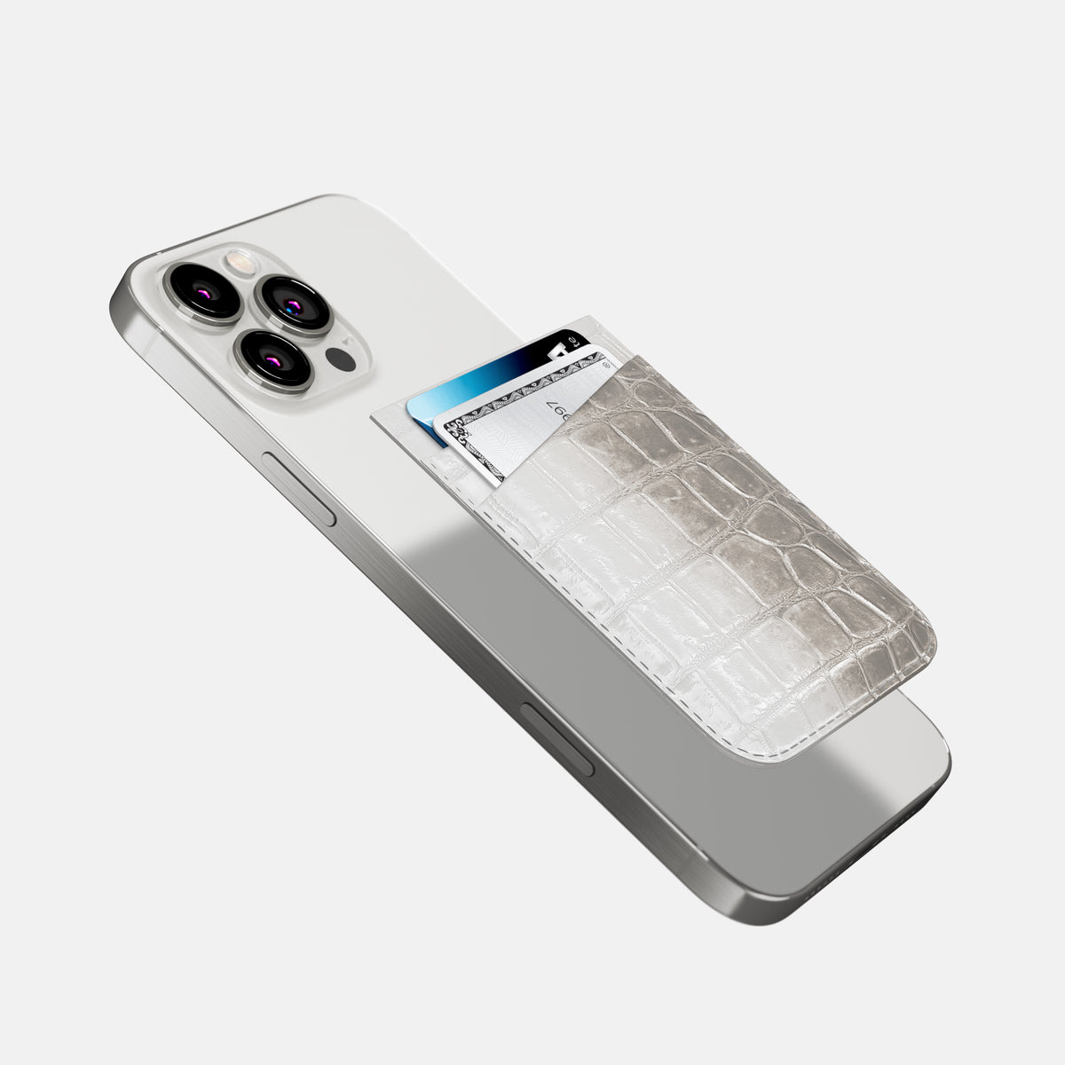 Grey iPhone 16 Pro Wallet Himalayan Crocodile -4 | Grey