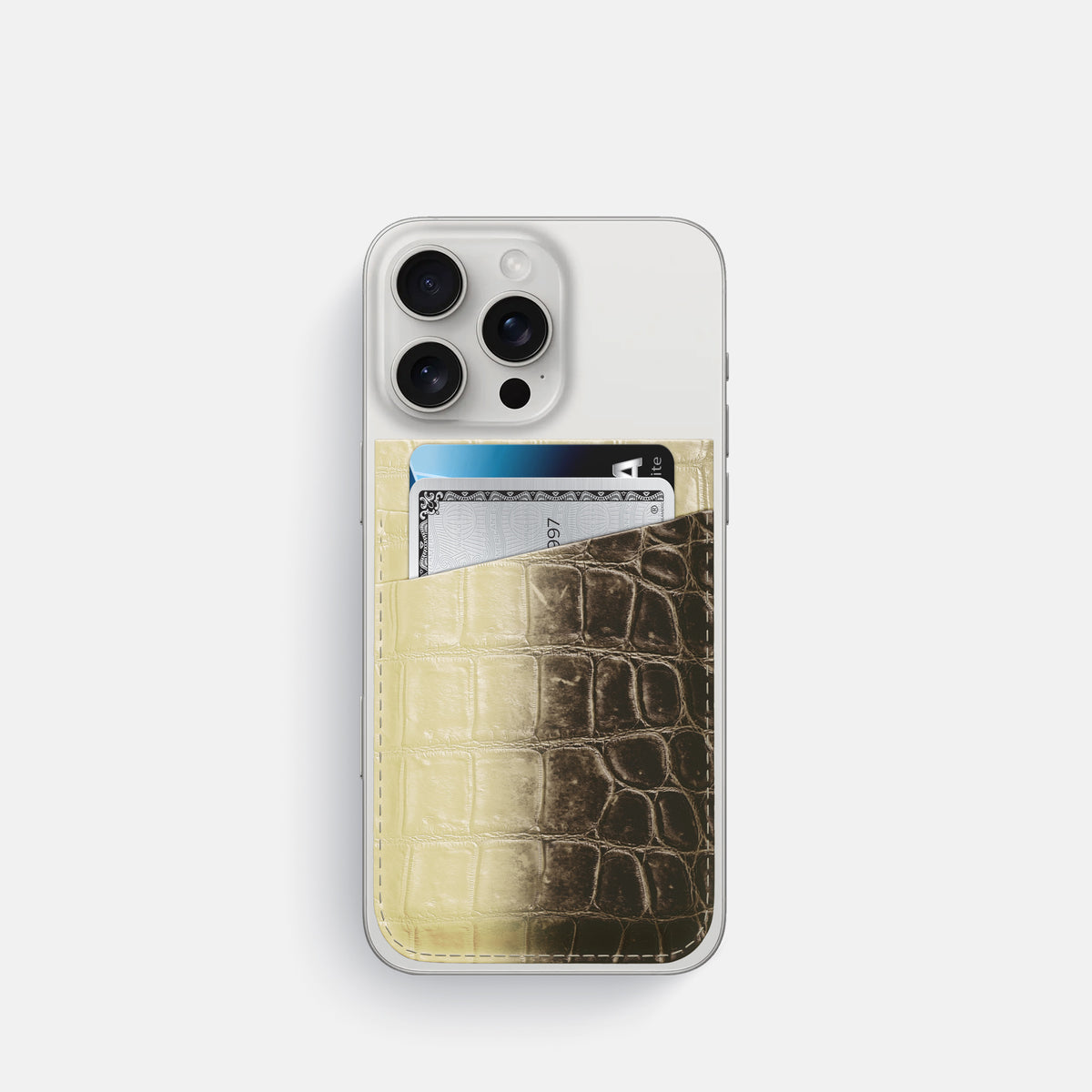Natural iPhone 16 Pro Wallet Himalayan Crocodile -1 | Natural