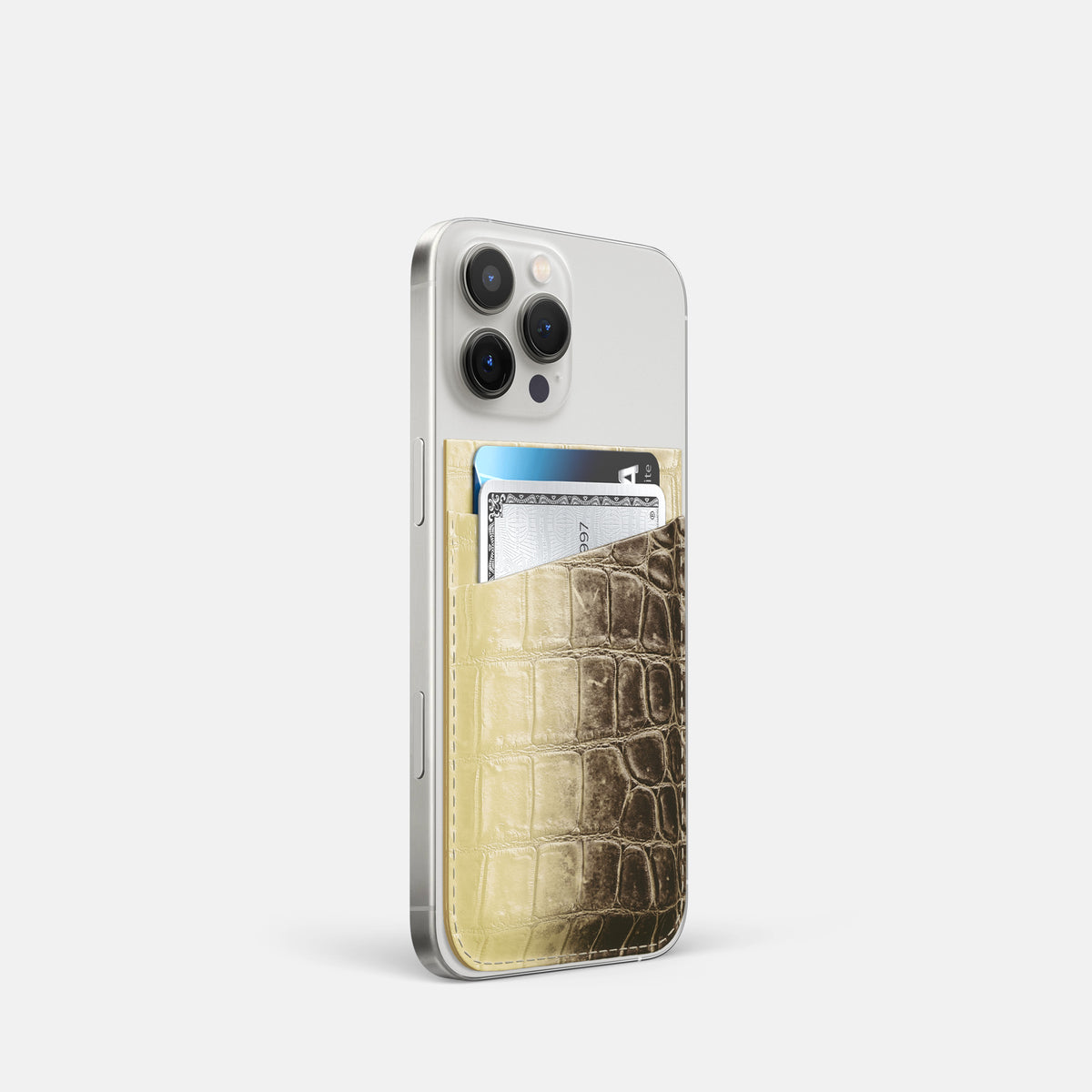 Natural iPhone 16 Pro Wallet Himalayan Crocodile -2 | Natural