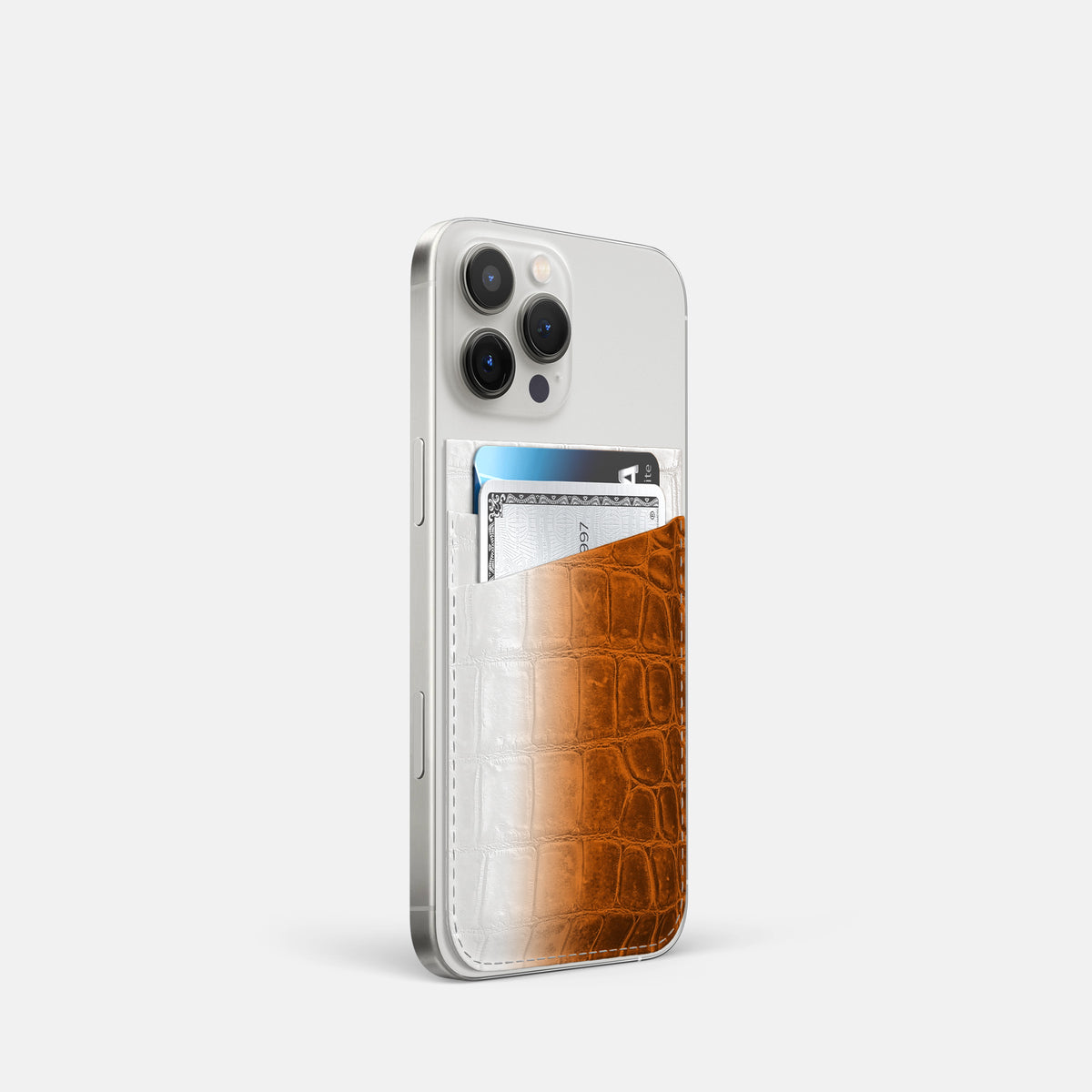 Orange iPhone 16 Pro Wallet Himalayan Crocodile -2 | Orange