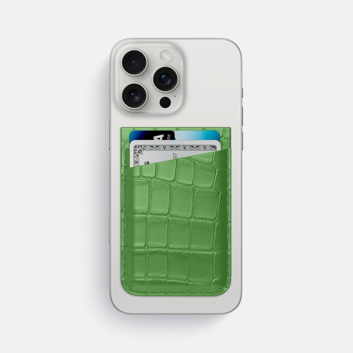 Apple-Green iPhone 16 Pro Max Wallet Alligator -1 | Apple-Green
