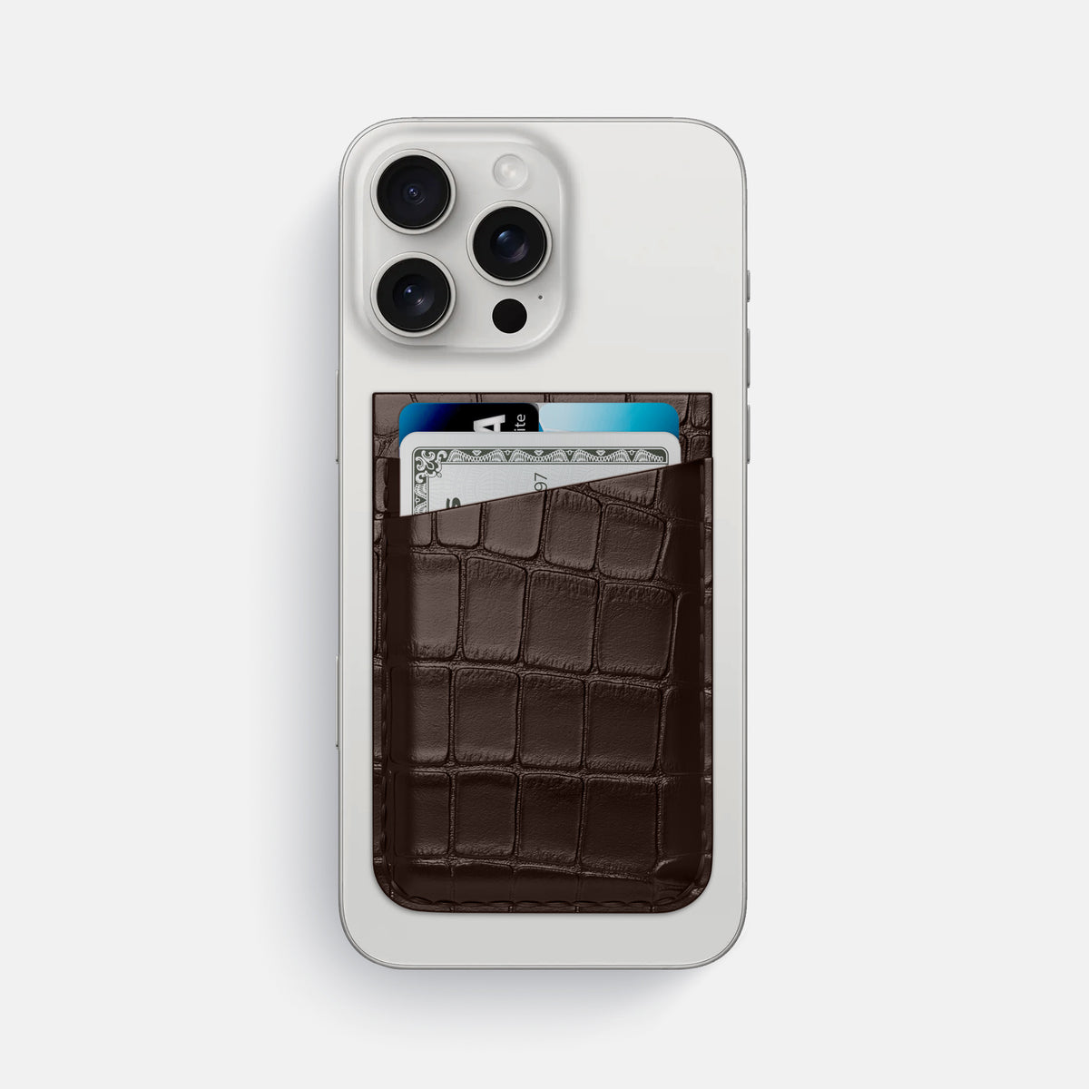 Dark Brown iPhone 16 Pro Max Wallet Alligator -1 | Dark-Brown