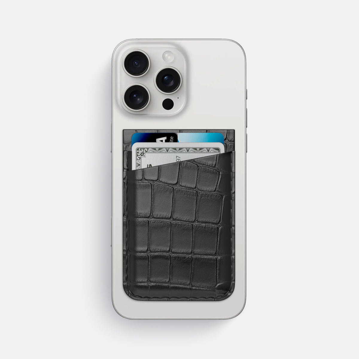 Grey iPhone 16 Pro Max Wallet Alligator -1 | Grey