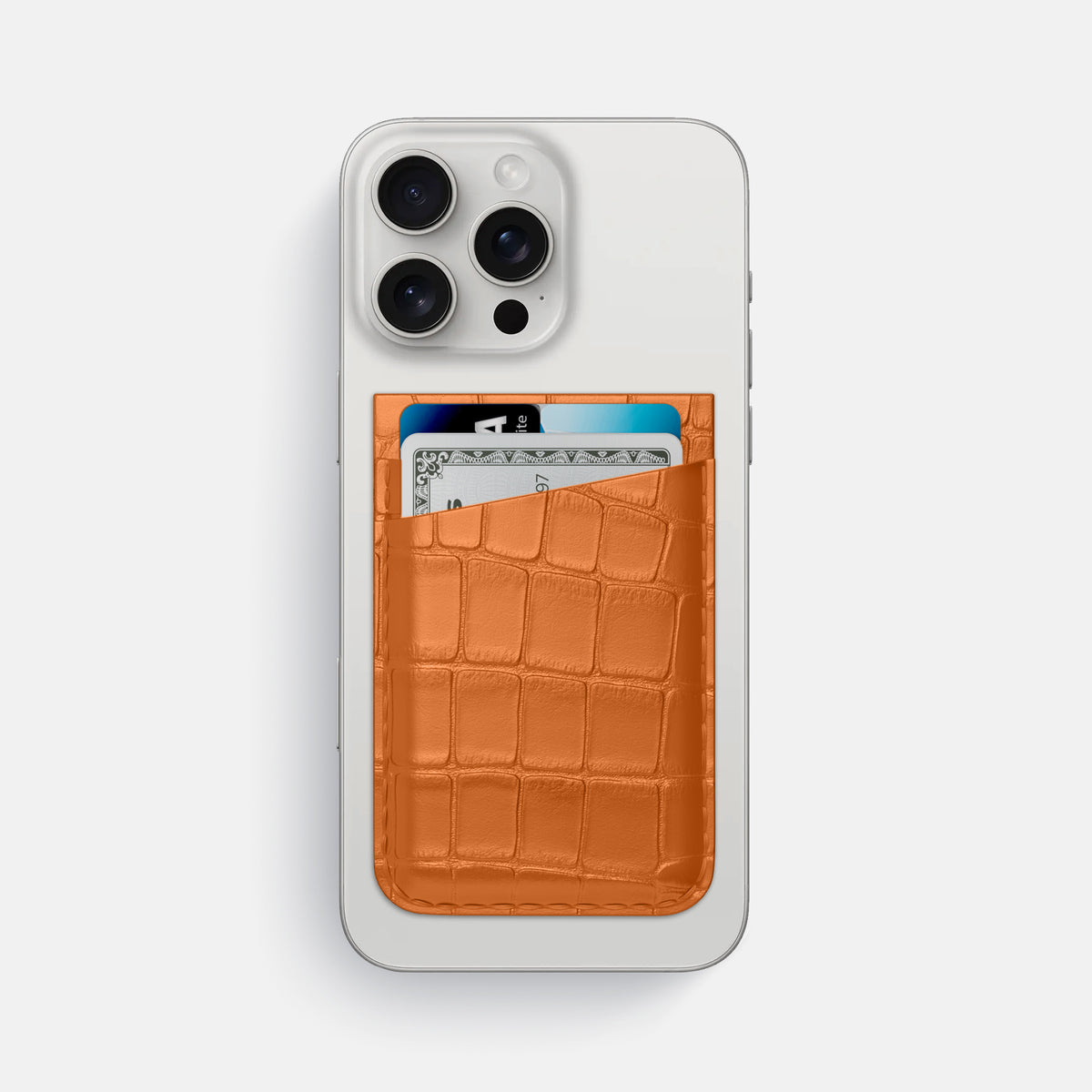 Orange iPhone 16 Pro Max Wallet Alligator -1 | Orange