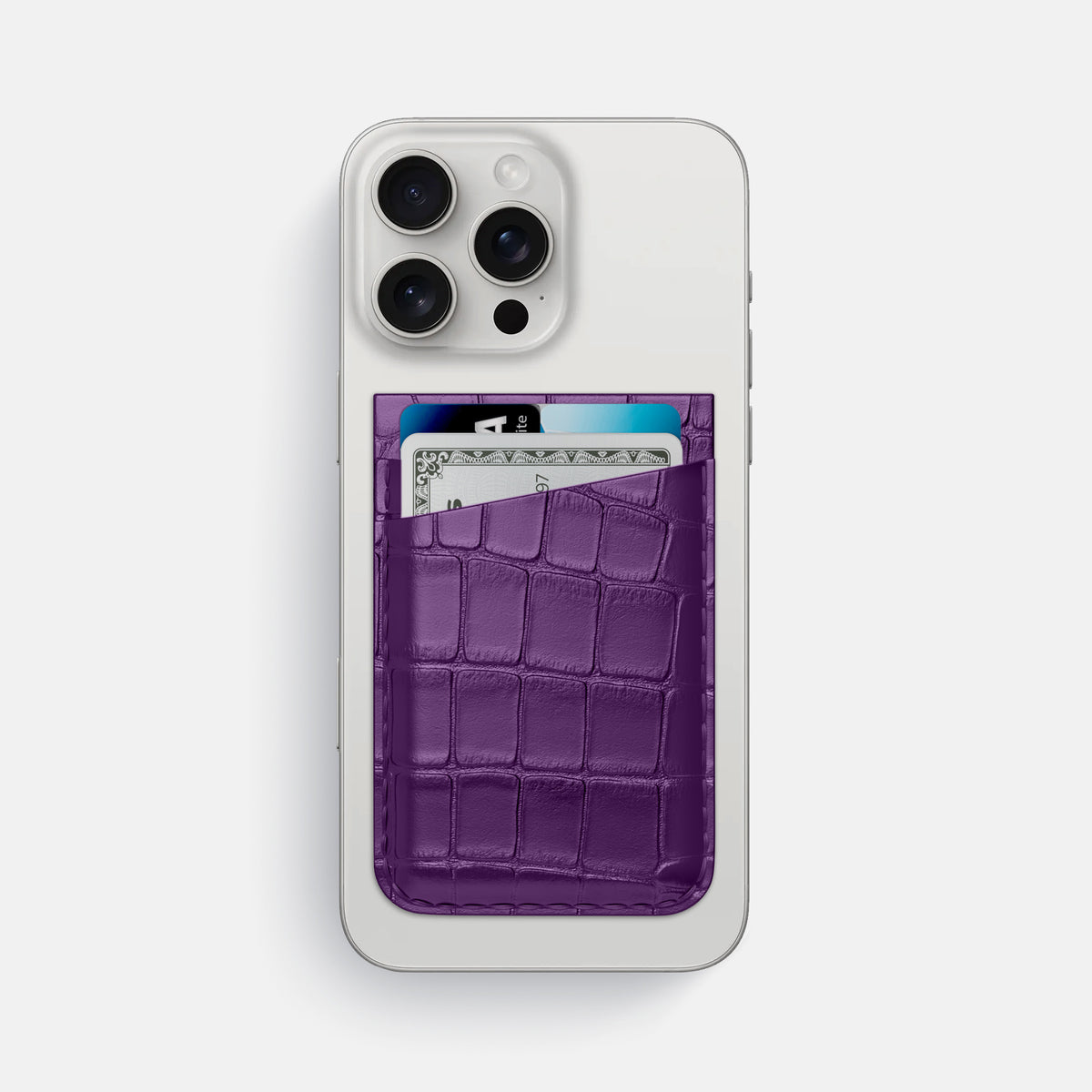 Purple iPhone 16 Pro Max Wallet Alligator -1 | Purple