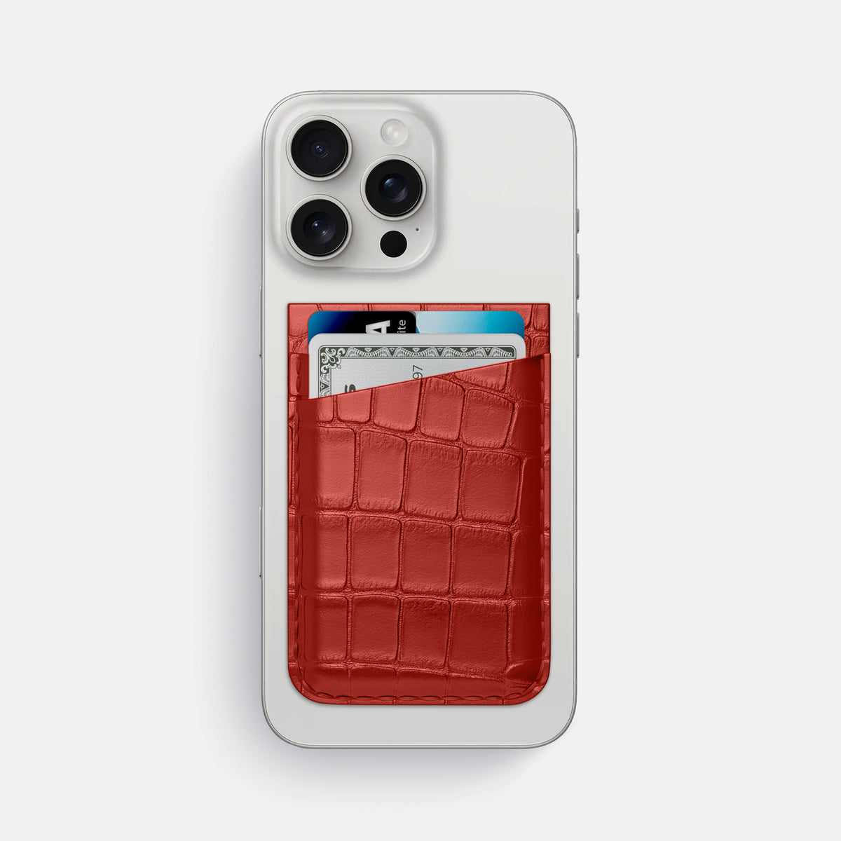 Red iPhone 16 Pro Max Wallet Alligator -1 | Red