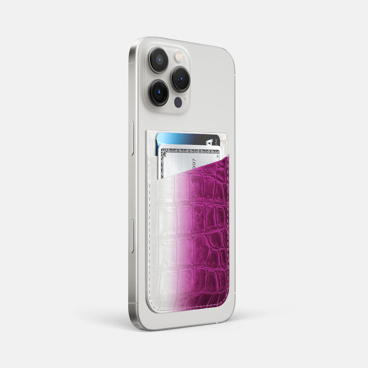 Fuchsia iPhone 16 Pro Max Wallet Himalayan Crocodile -2 | Fuchsia