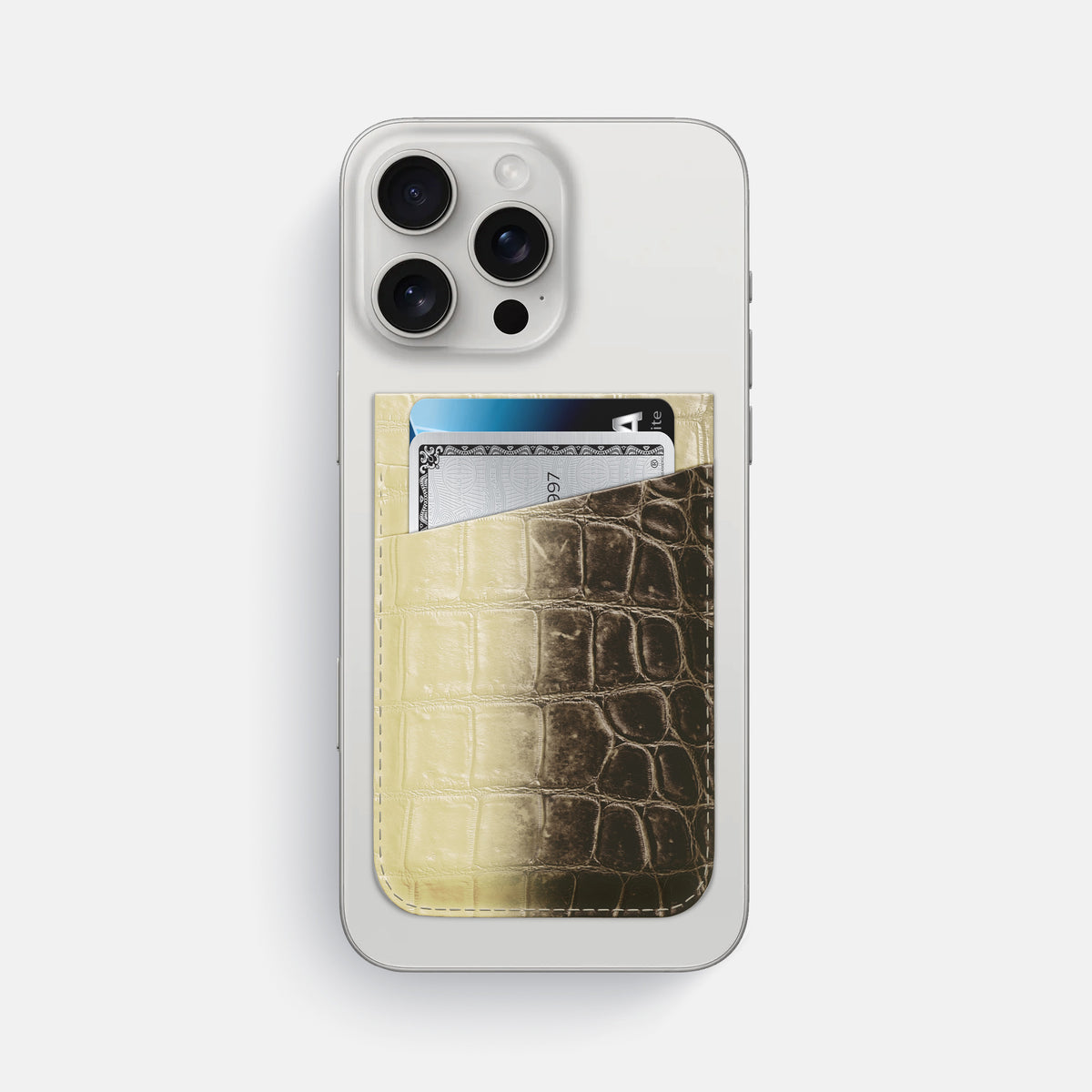 Natural iPhone 16 Pro Max Wallet Himalayan Crocodile -1 | Natural