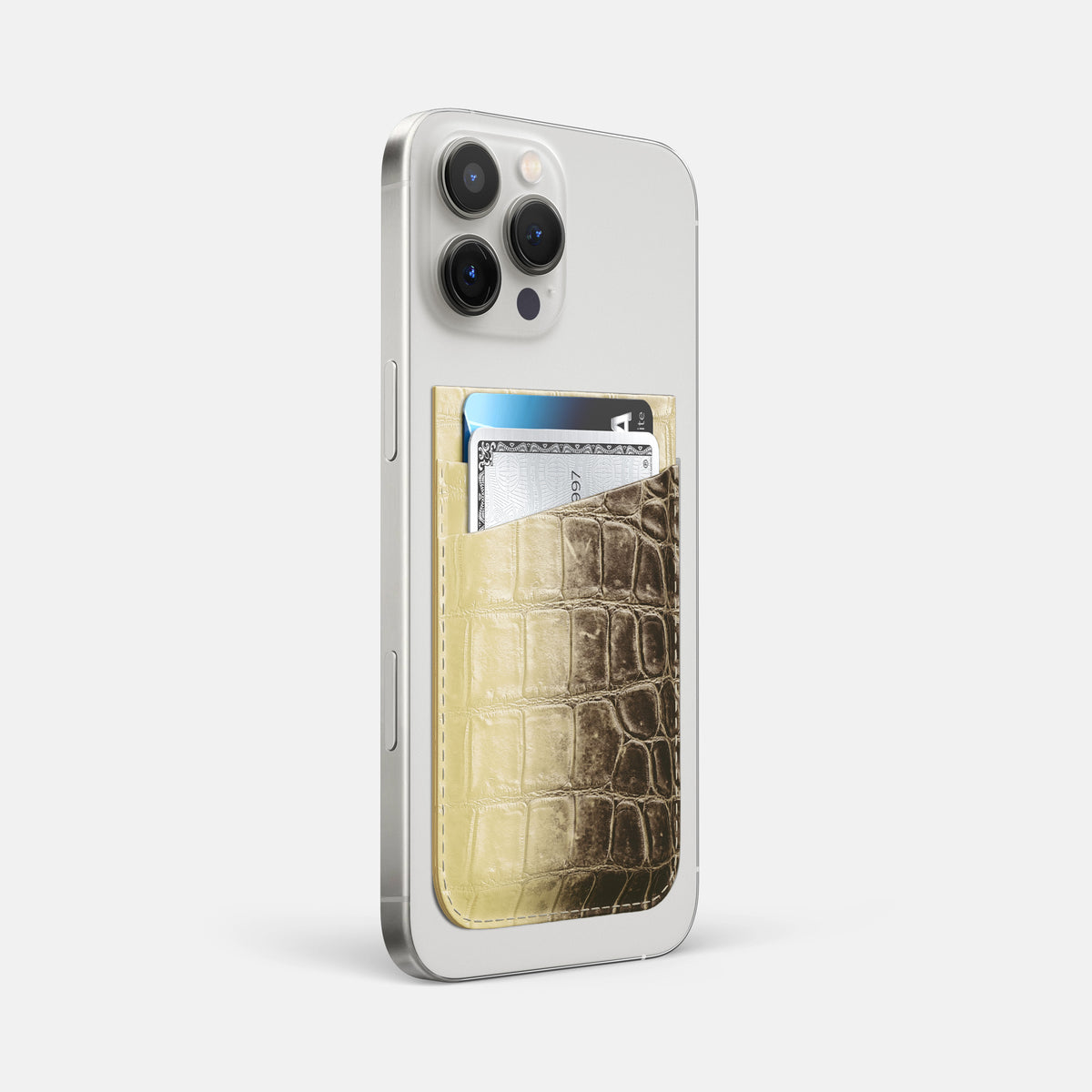 Natural iPhone 16 Pro Max Wallet Himalayan Crocodile -2 | Natural
