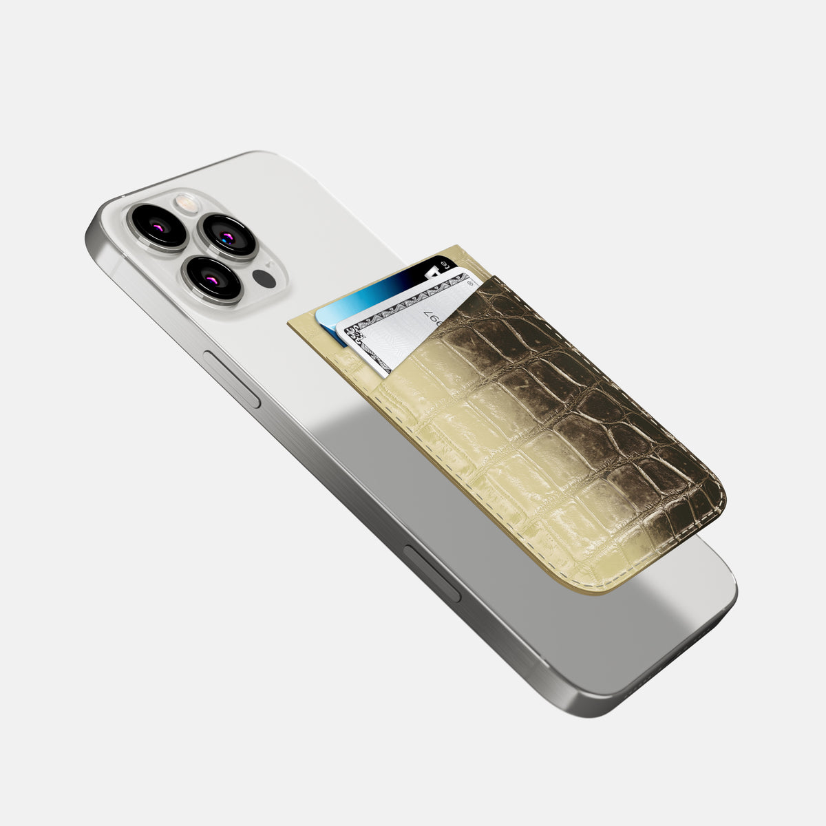 Natural iPhone 16 Pro Max Wallet Himalayan Crocodile -4 | Natural