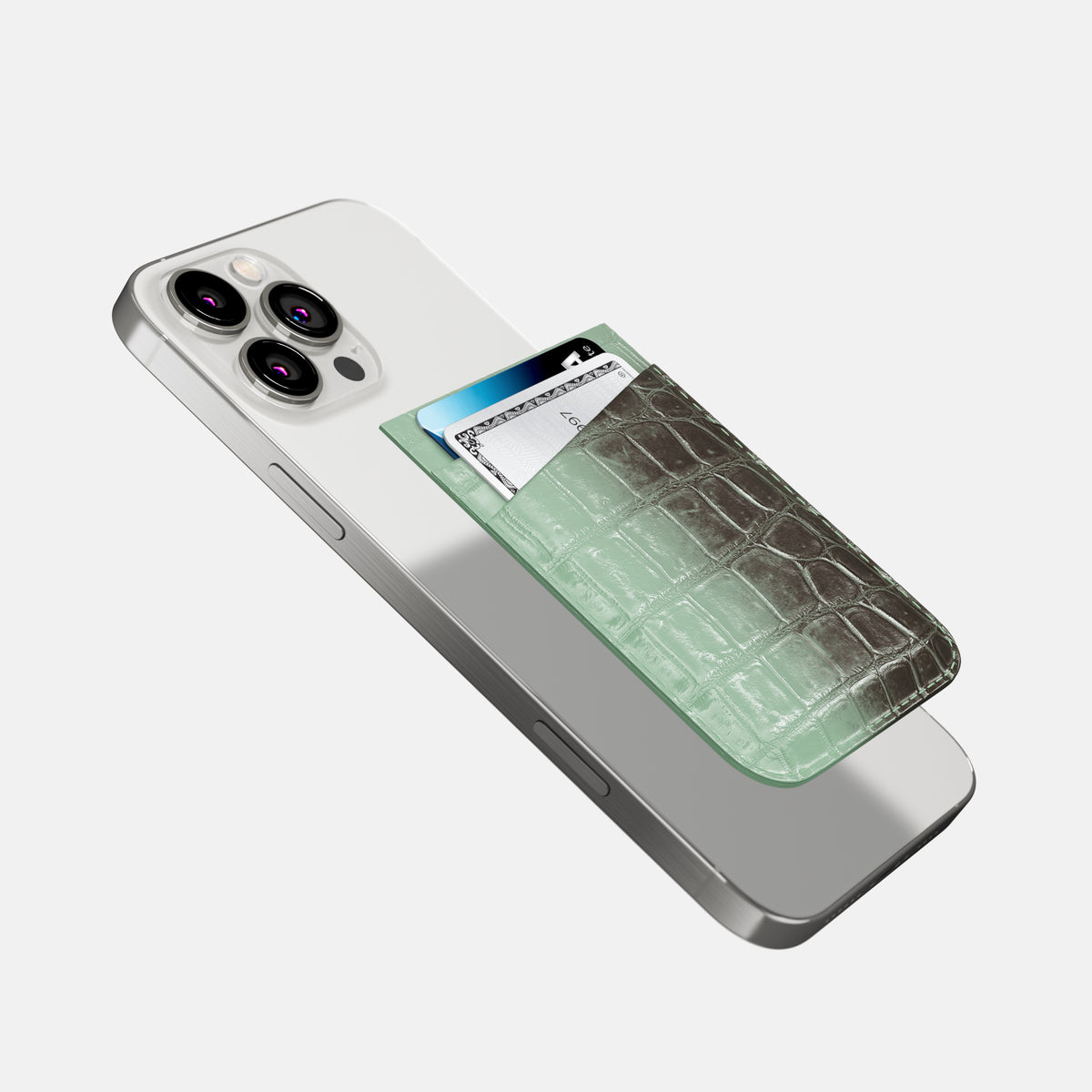 Pistachio iPhone 16 Pro Max Wallet Himalayan Crocodile -4 | Pistachio
