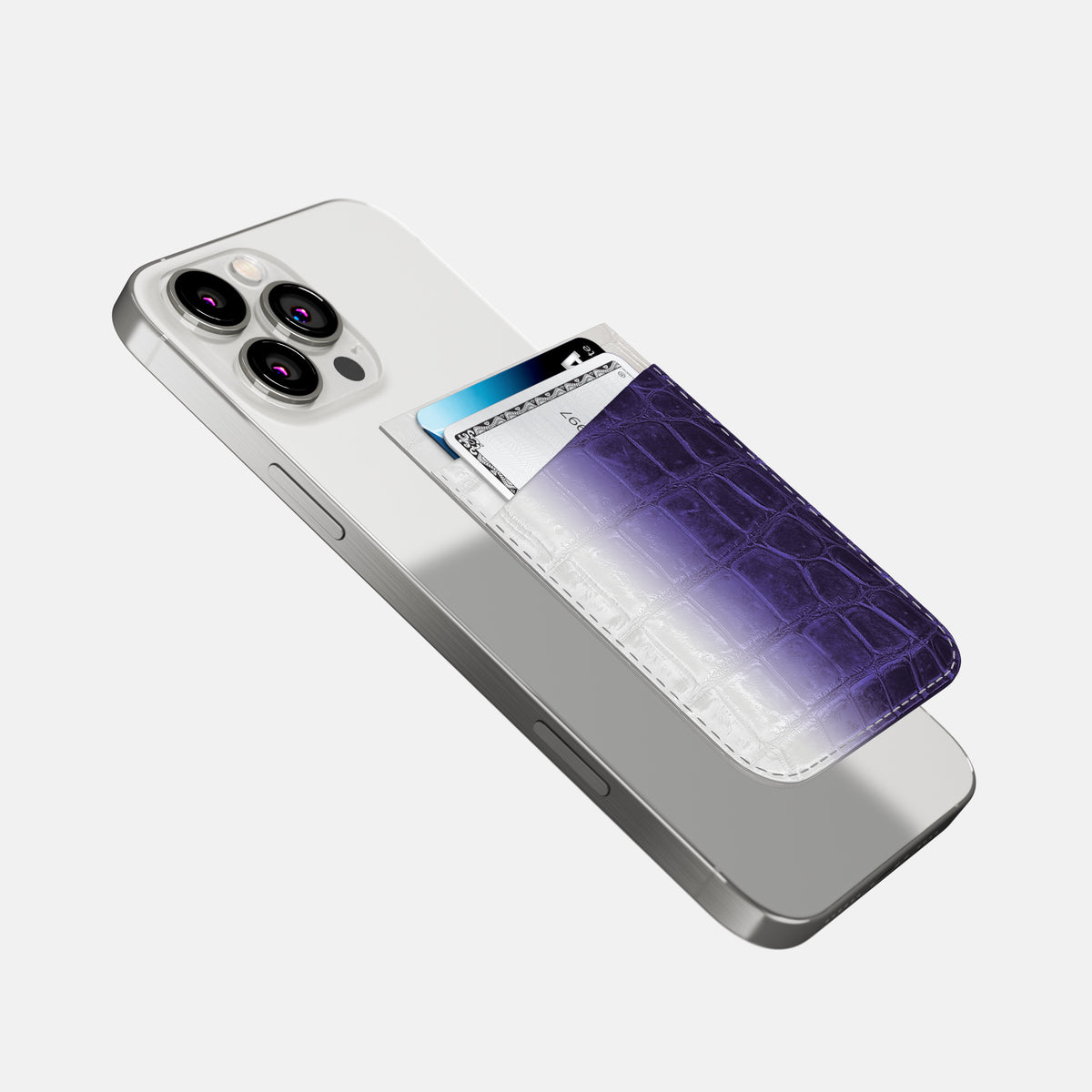 Purple iPhone 16 Pro Max Wallet Himalayan Crocodile -4 | Purple