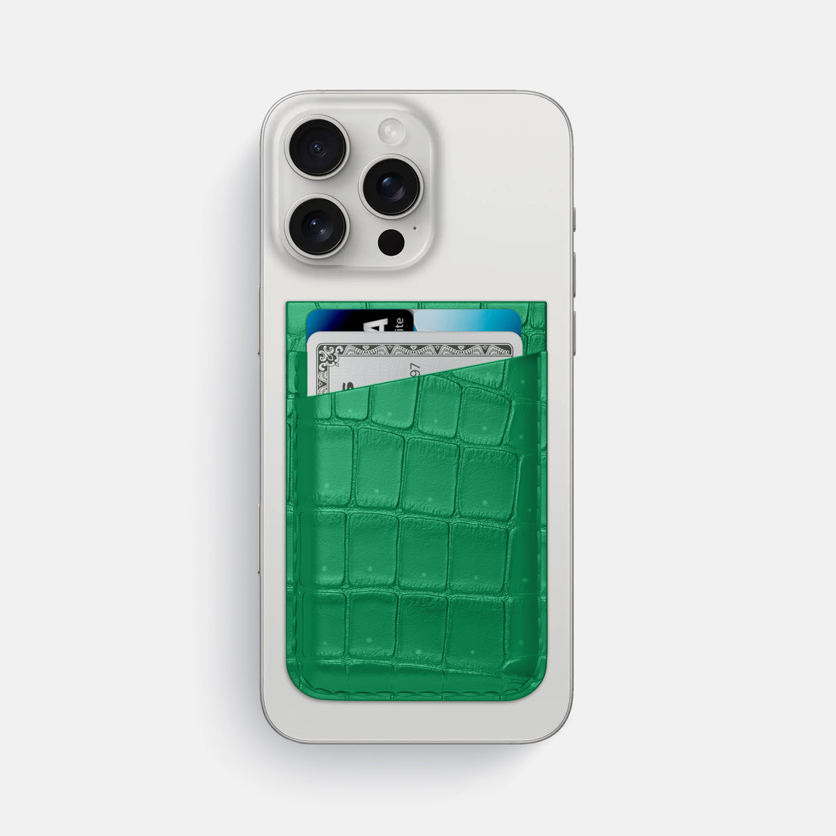 Cactus-Green iPhone 16 Pro Max Magsafe Wallet Porosus Crocodile -1 | Cactus-Green