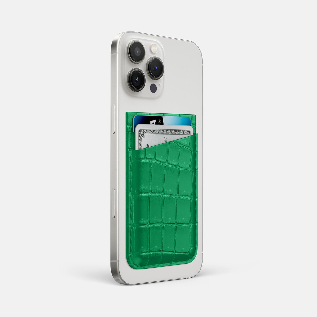 Cactus-Green iPhone 16 Pro Max Magsafe Wallet Porosus Crocodile -2 | Cactus-Green