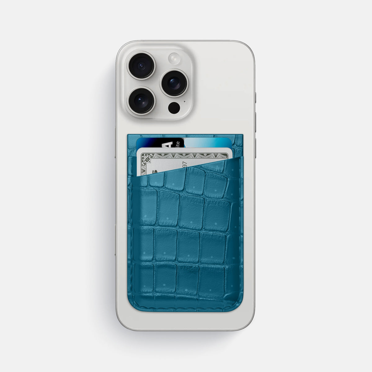 Duck Blue iPhone 16 Pro Max Magsafe Wallet Porosus Crocodile -1 | Duck-Blue