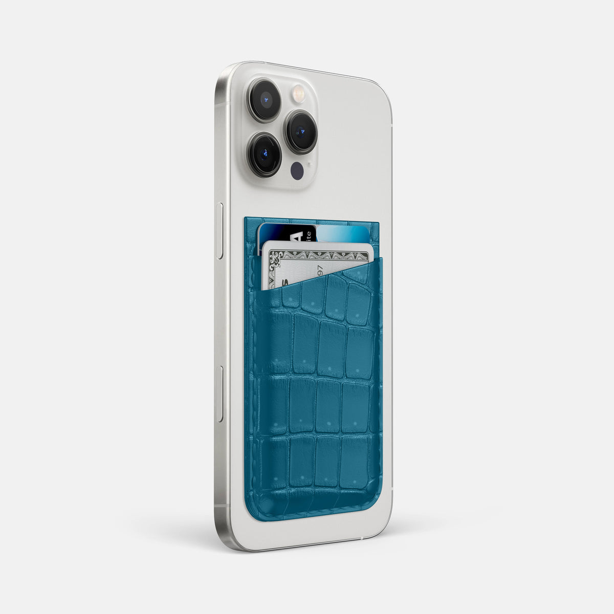 Duck Blue iPhone 16 Pro Max Magsafe Wallet Porosus Crocodile -2 | Duck-Blue