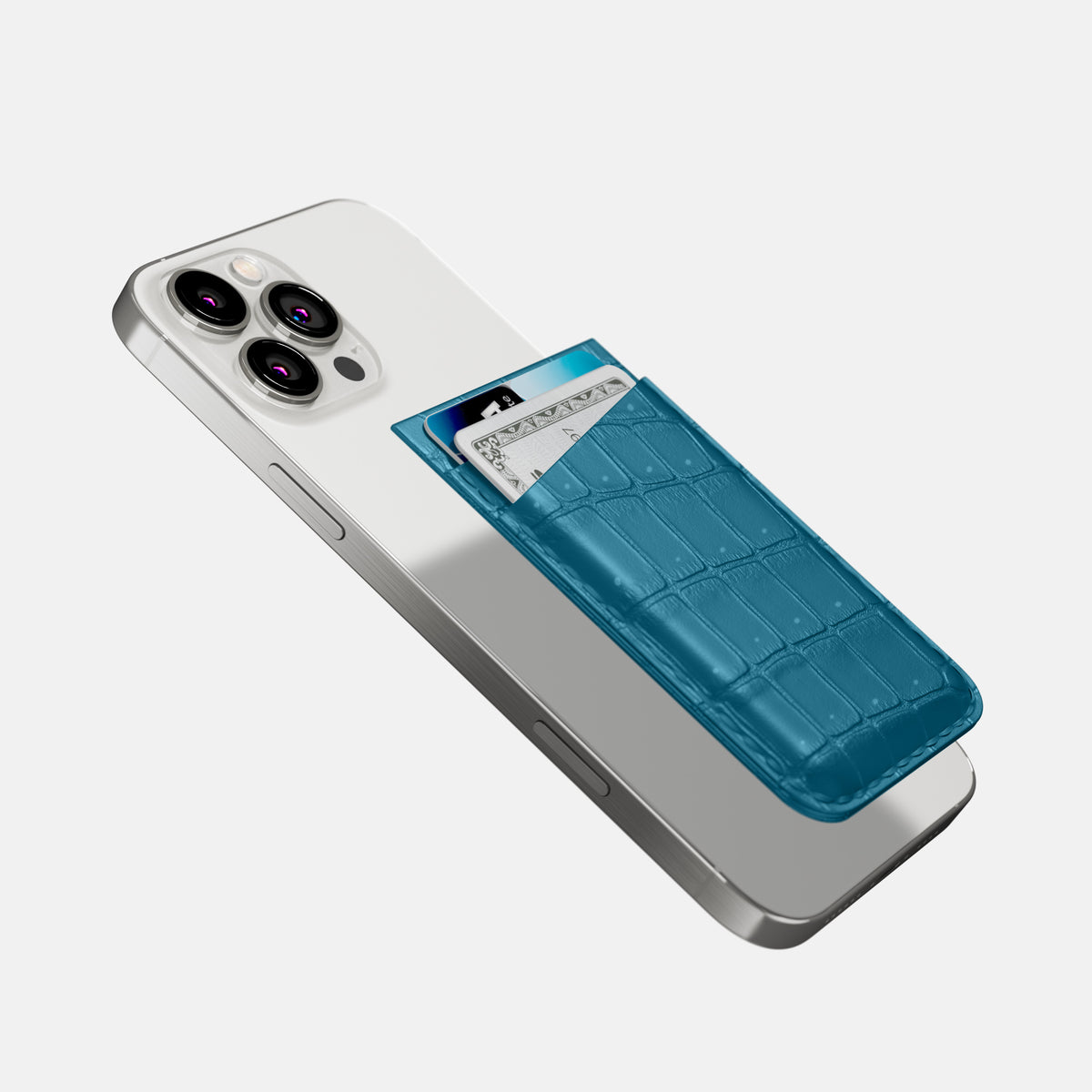 Duck Blue iPhone 16 Pro Max Magsafe Wallet Porosus Crocodile -4 | Duck-Blue