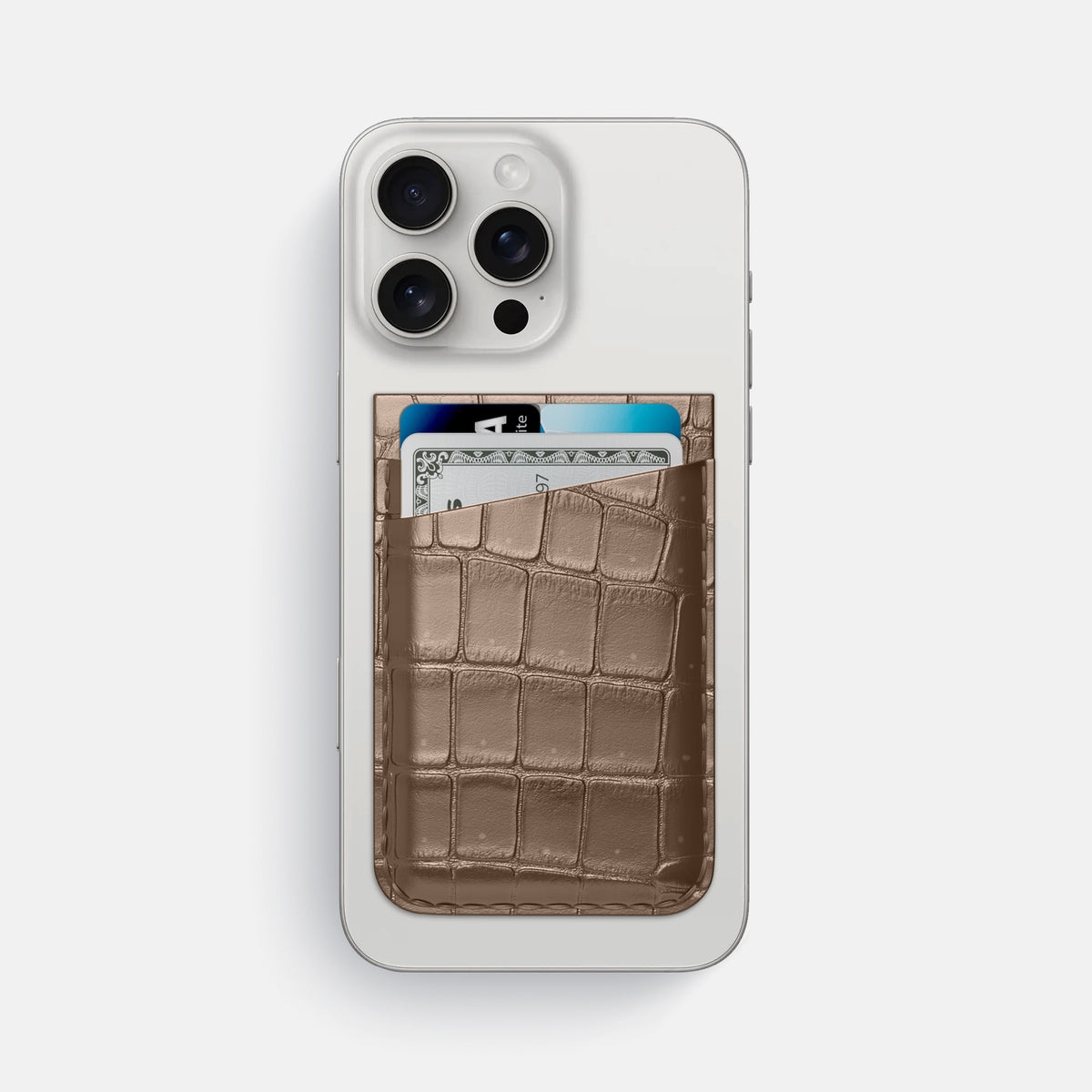 Fur-Brown iPhone 16 Pro Max Magsafe Wallet Porosus Crocodile -1 | Fur-Brown