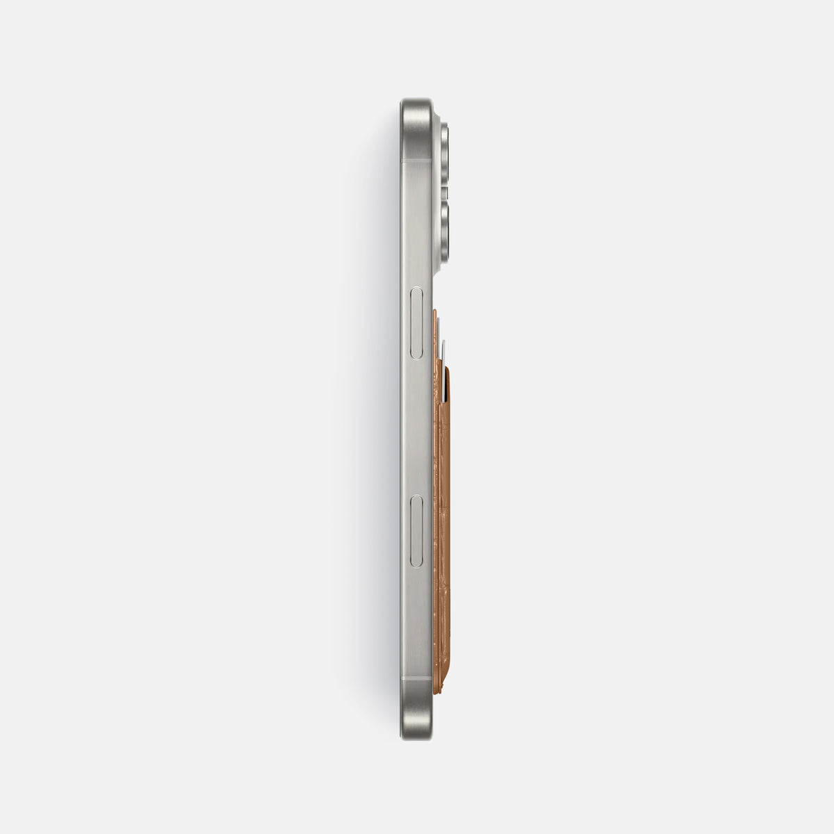Milk-Chocolate iPhone 16 Pro Max Magsafe Wallet Porosus Crocodile -3 | Milk-Chocolate